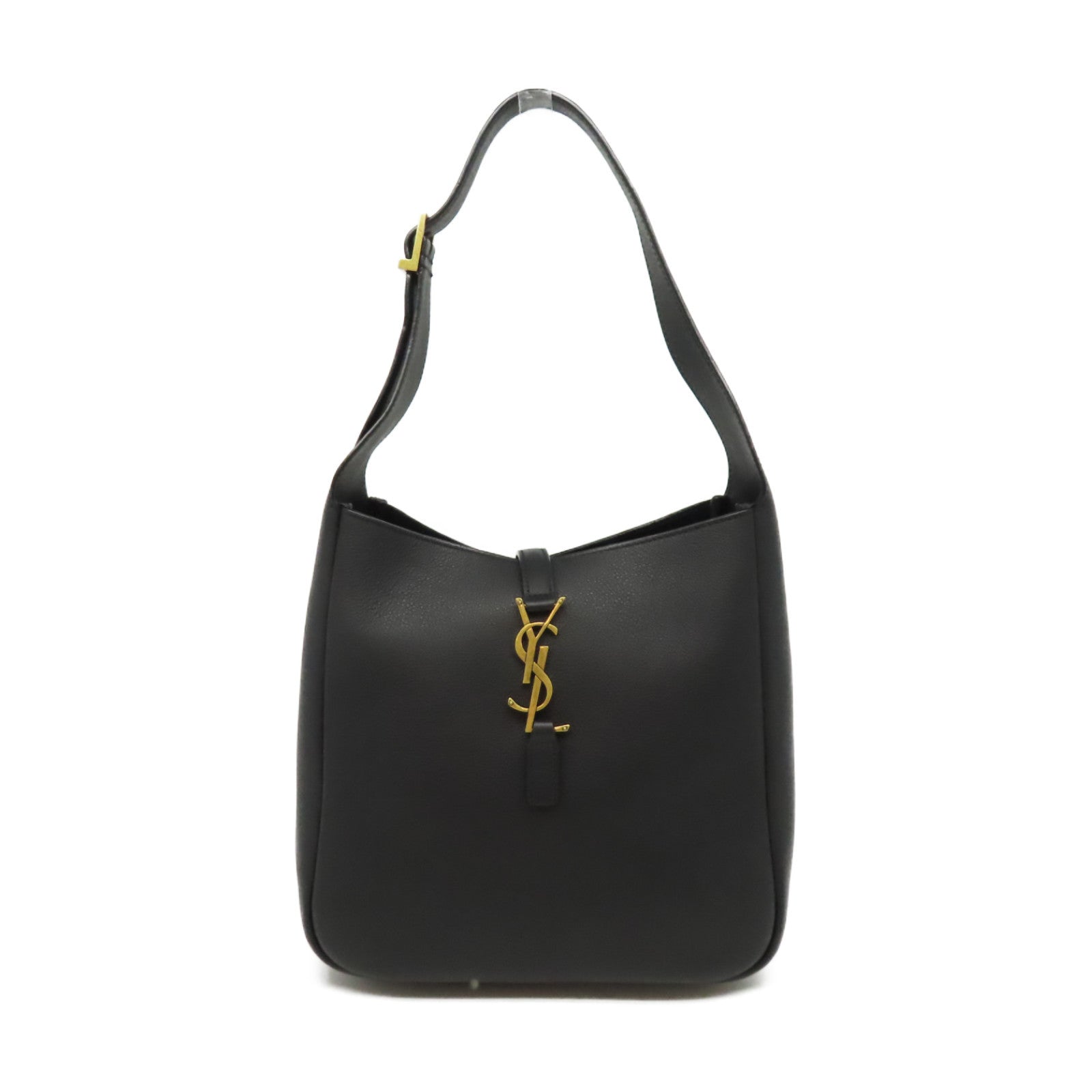 SAINT LAURENT 牛皮皮革Hobo Shoulder Bag金扣肩背袋黑色
