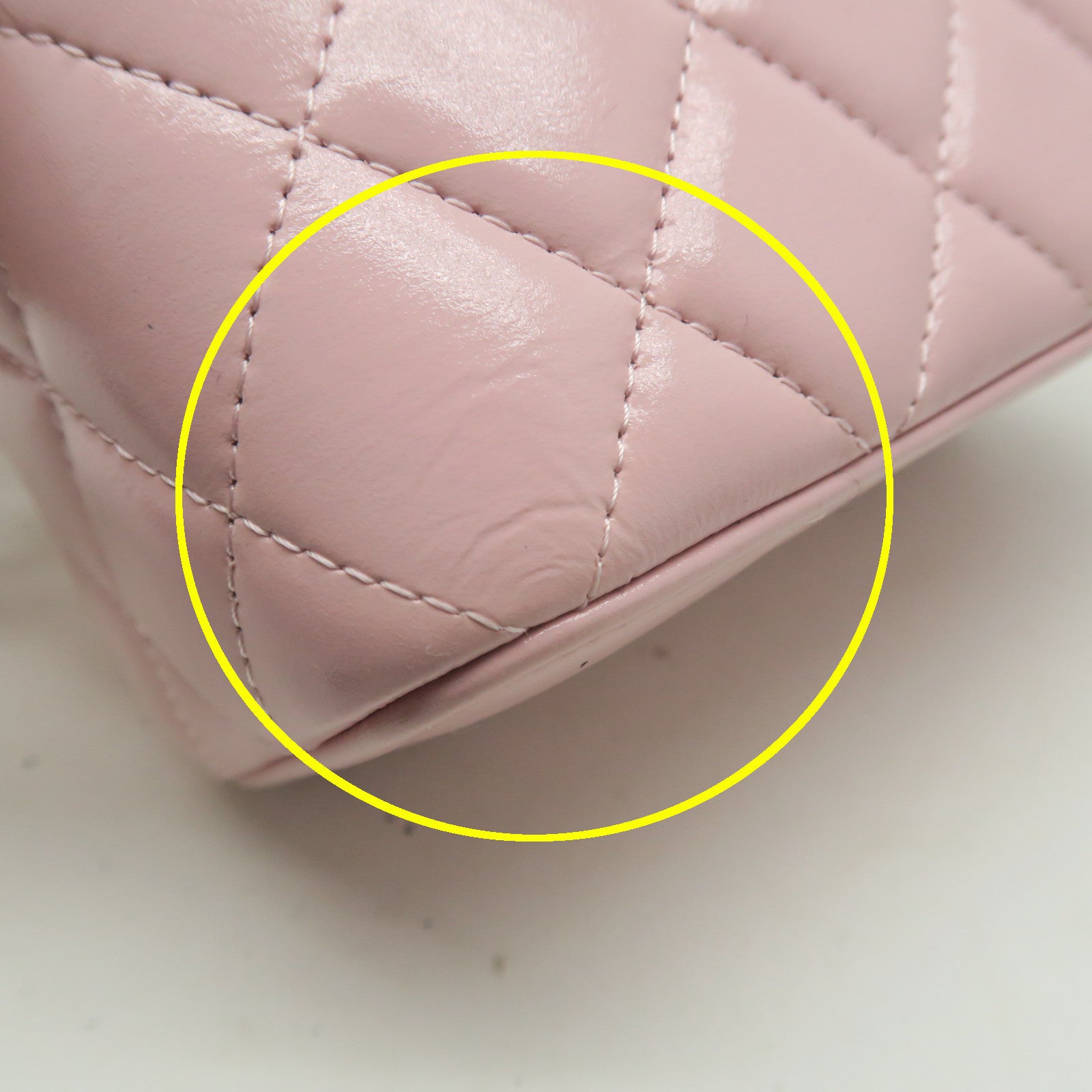 CHANEL 菱格牛皮皮革Vanity Case金扣鏈帶肩背袋粉紅色