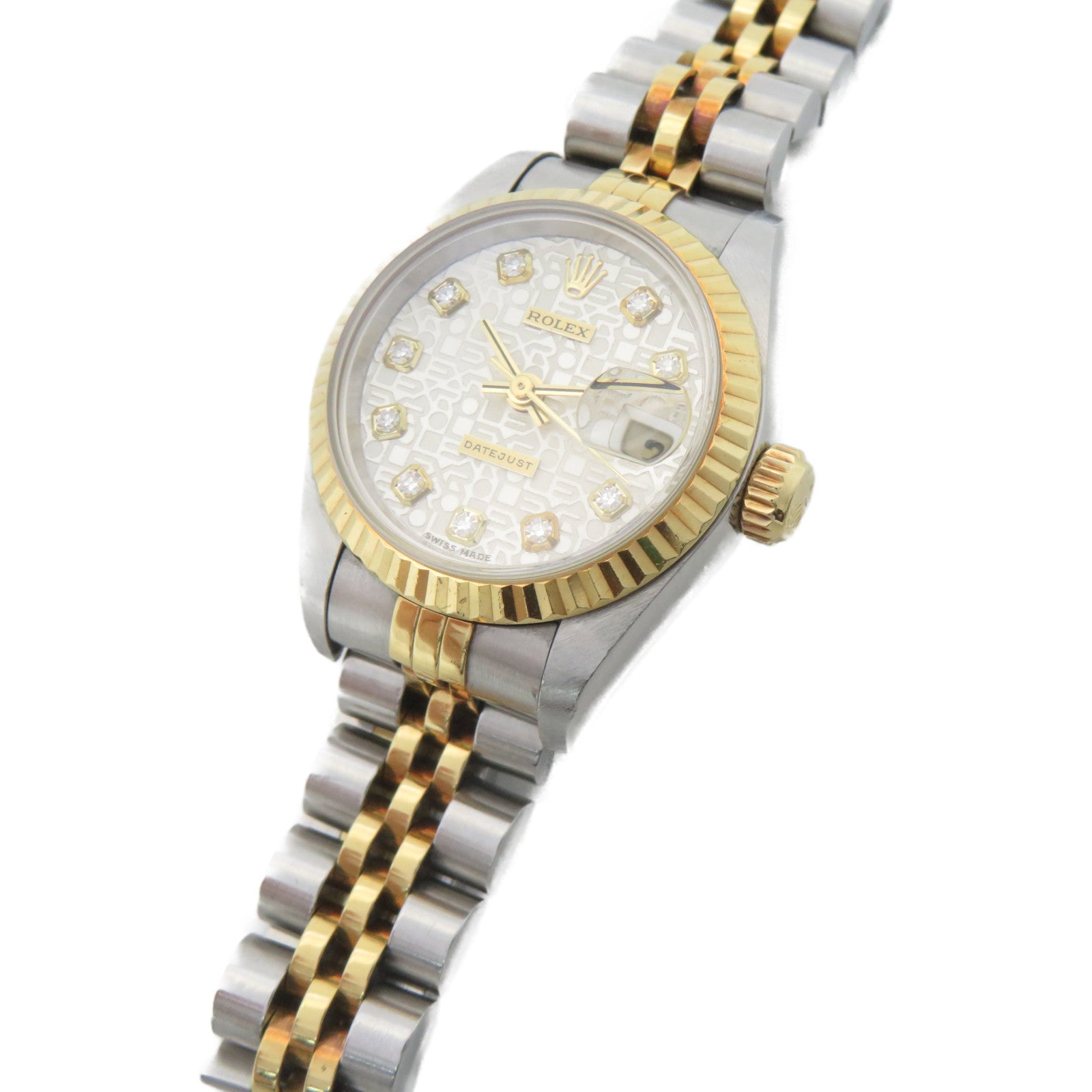 ROLEX 18K黃金/不鏽鋼Datejust手錶自動機芯珍珠色