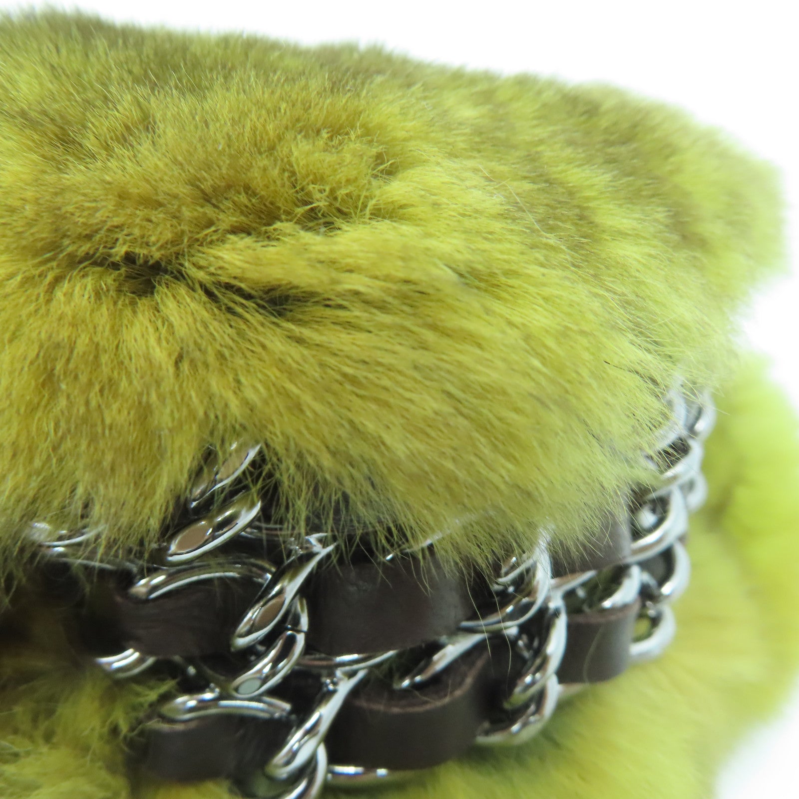 CHANEL furry Chain Shoulder silver buckle handle bag color