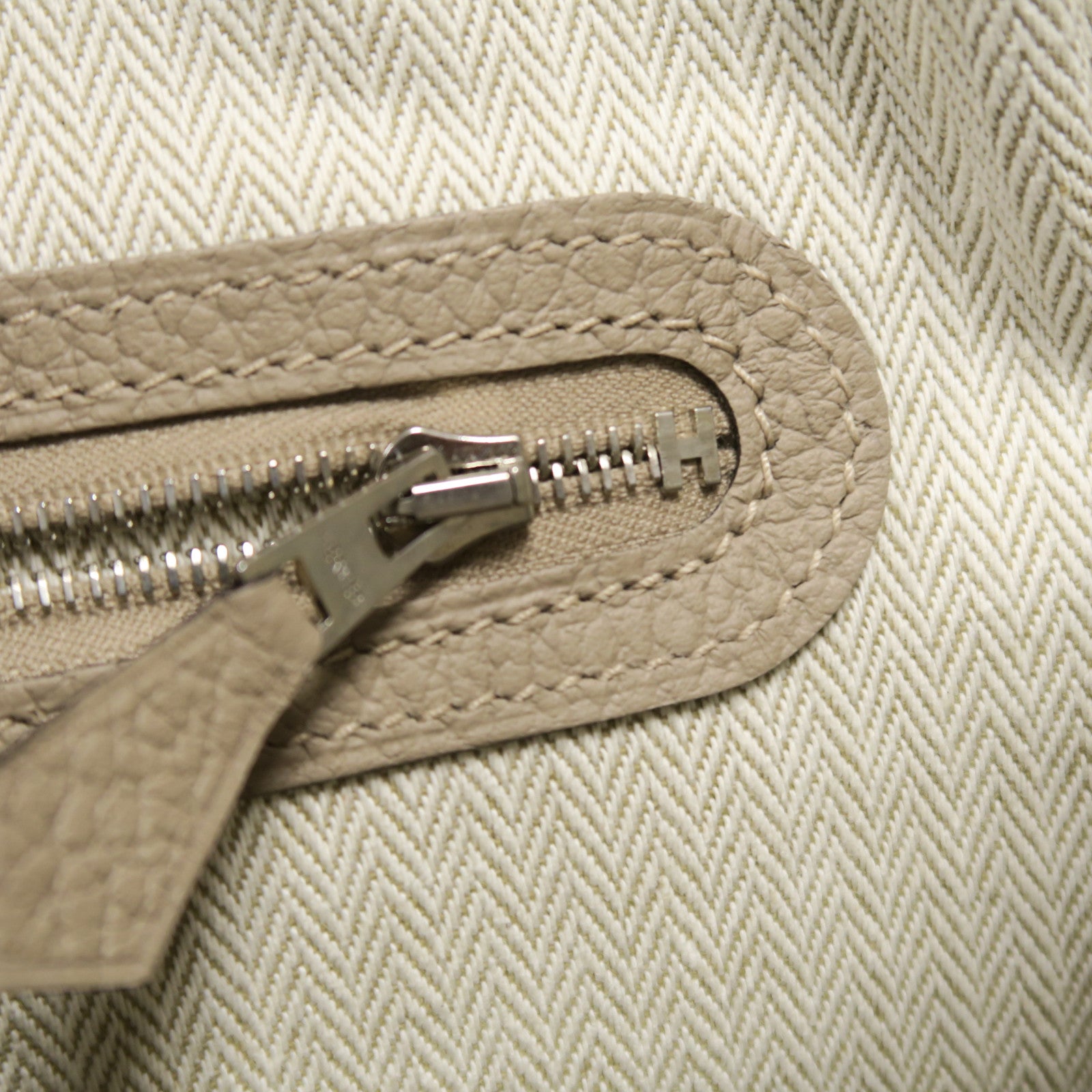HERMES Country皮革Garden Party PM銀扣手挽袋Gris Tourterelle斑鳩灰色