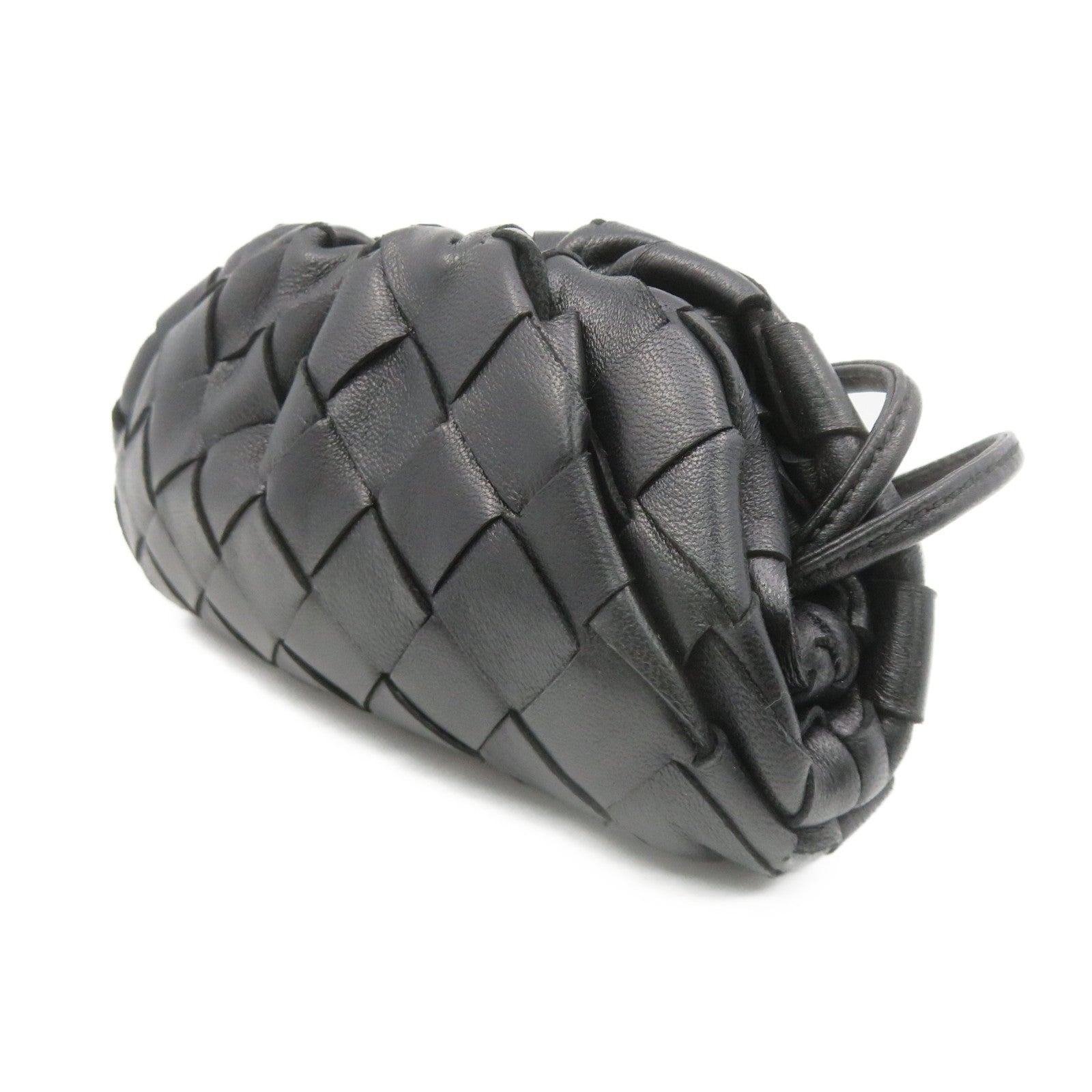 BOTTEGA VENETA Textured Leather Shoulder Bag Black