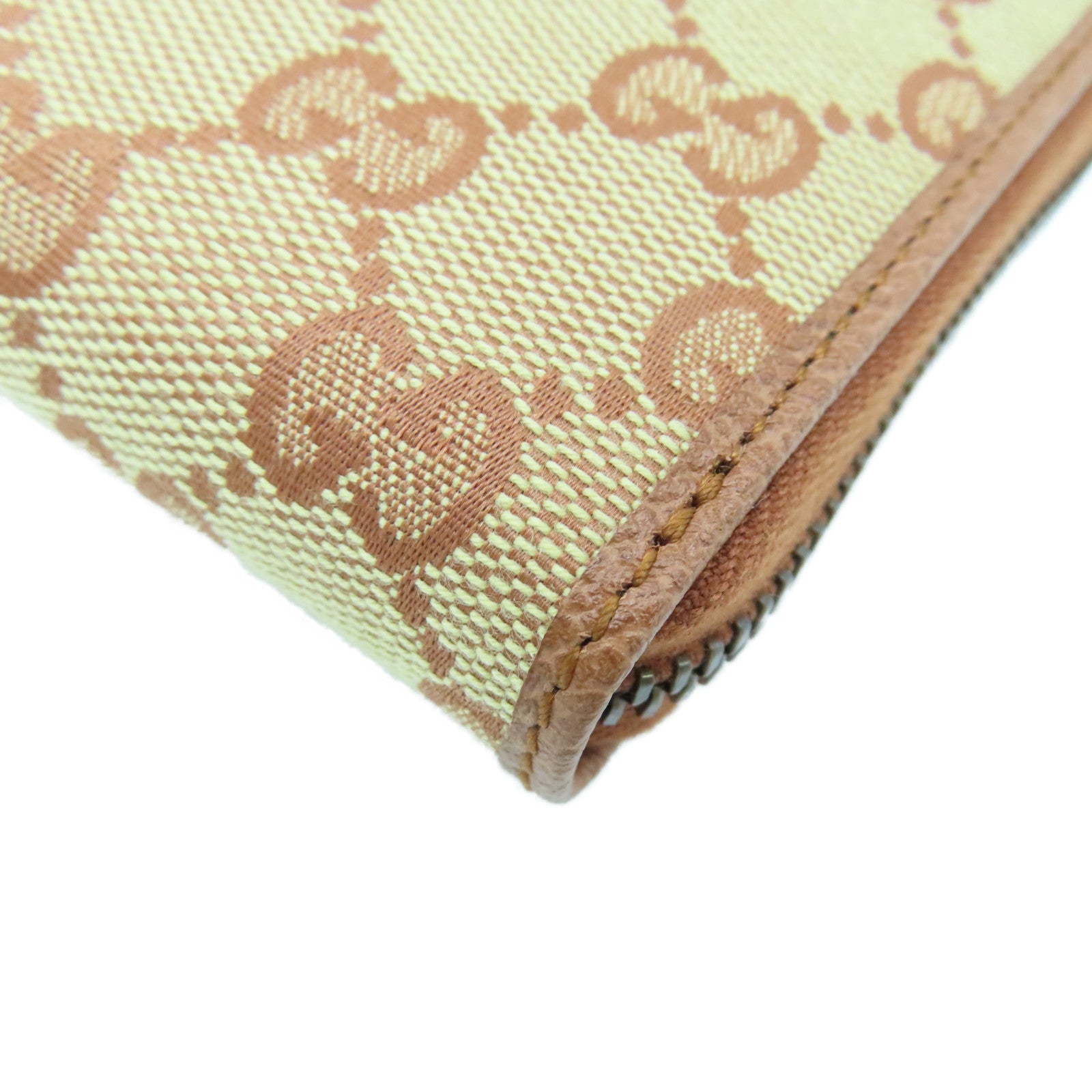 GUCCI Canvas Long Wallet Gold Buckle Long Wallet Brown