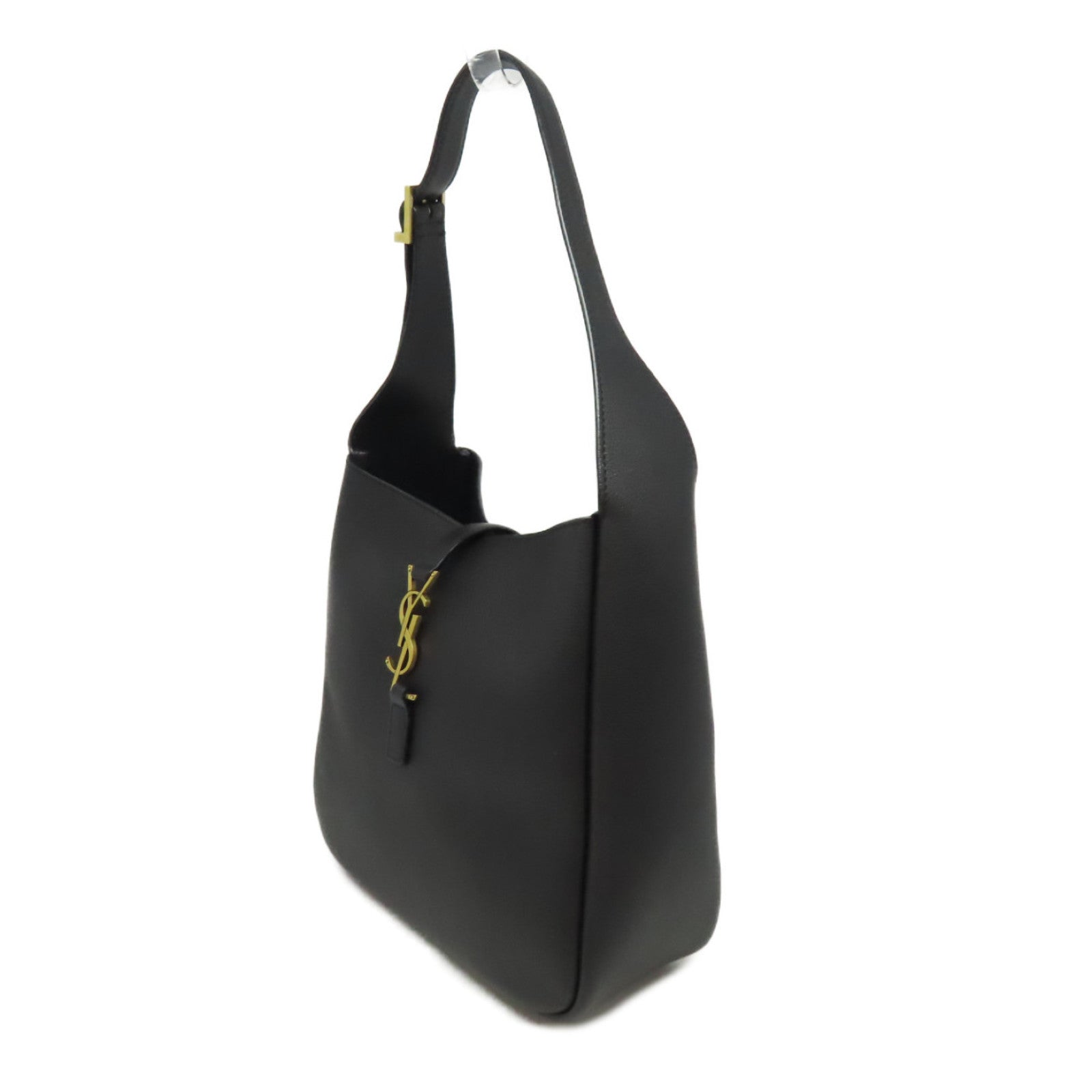 SAINT LAURENT 牛皮皮革Hobo Shoulder Bag金扣肩背袋黑色