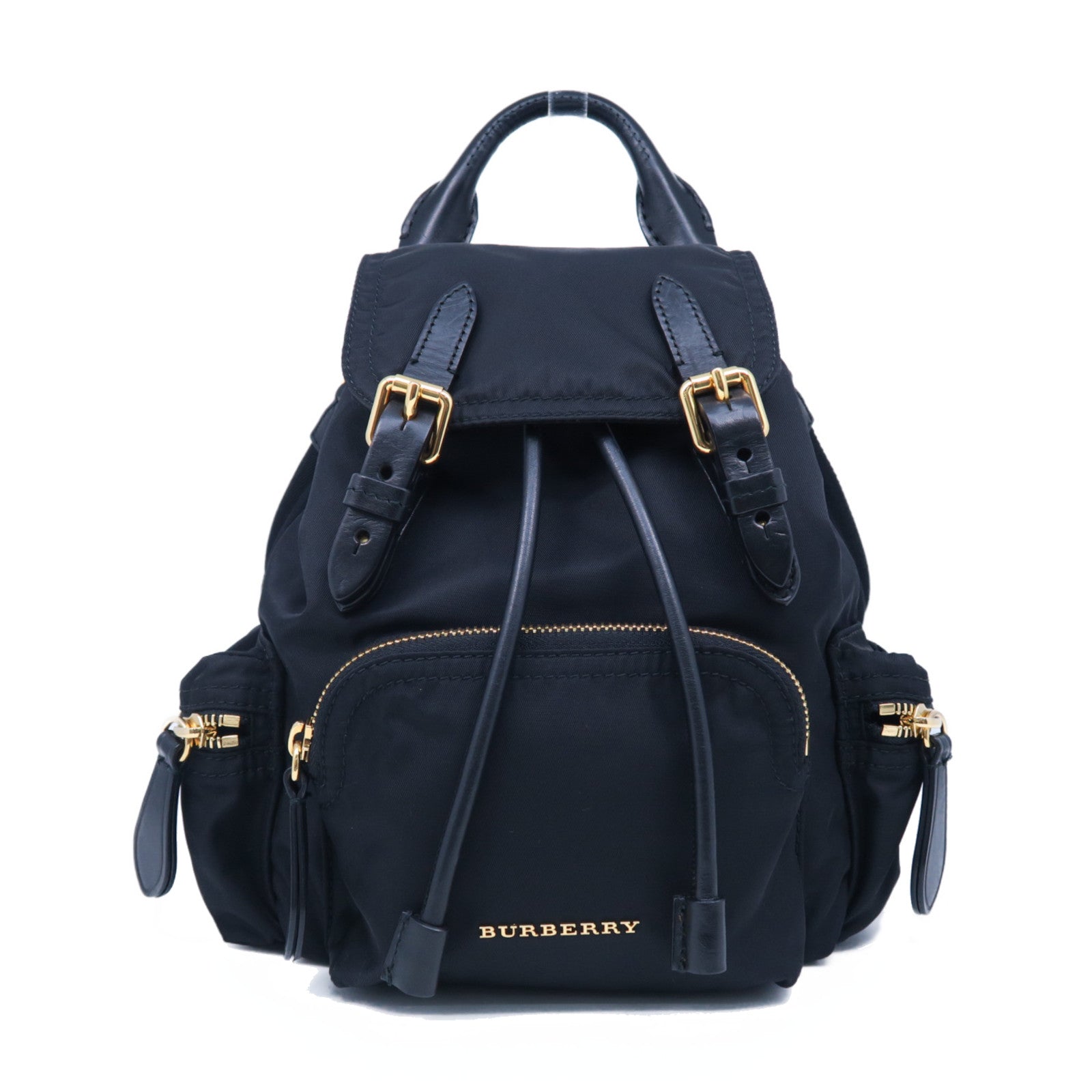 BURBERRY 尼龍Small Backpack金扣背包黑色