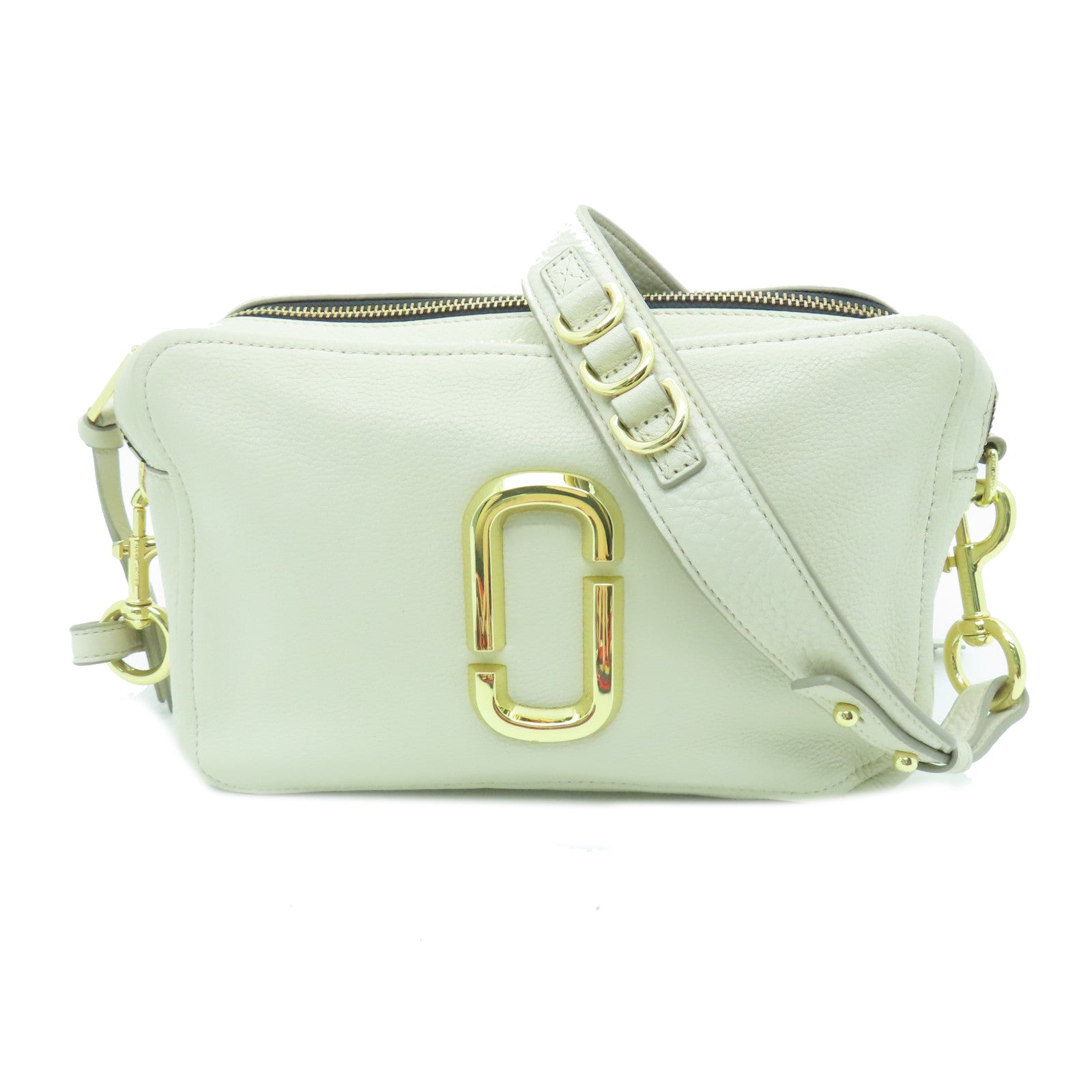 MARC JACOBS 牛皮皮革Shoulder Bag金扣肩背袋白色