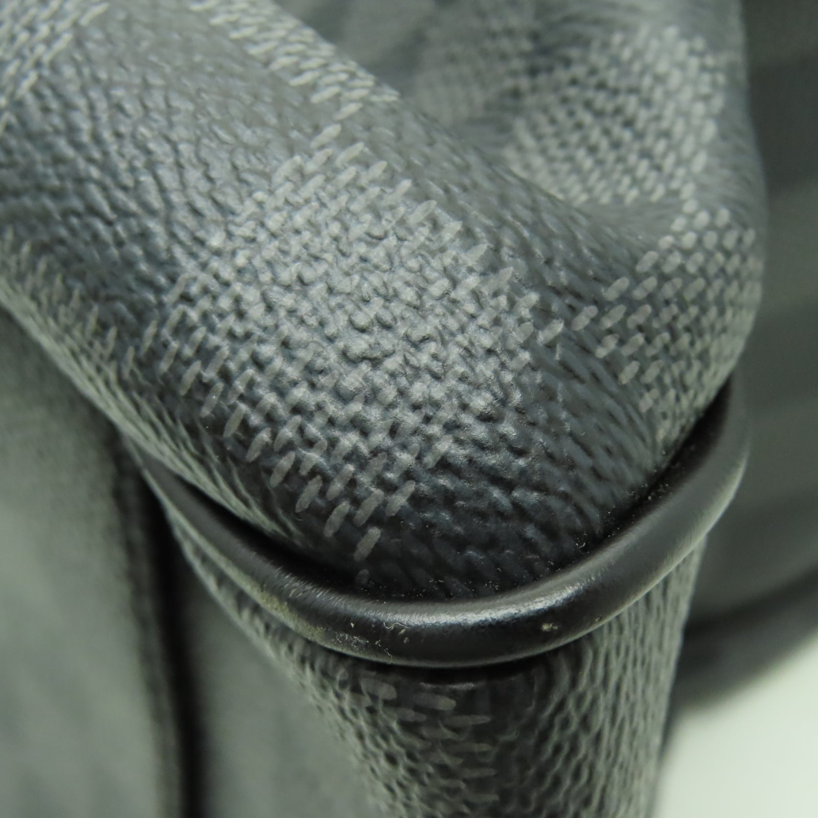 LOUIS VUITTON Damier Graphite Tadao銀扣手挽肩背兩用袋黑色