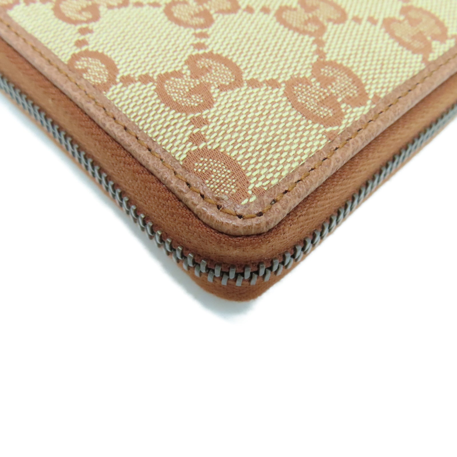 GUCCI Canvas Long Wallet Gold Buckle Long Wallet Brown