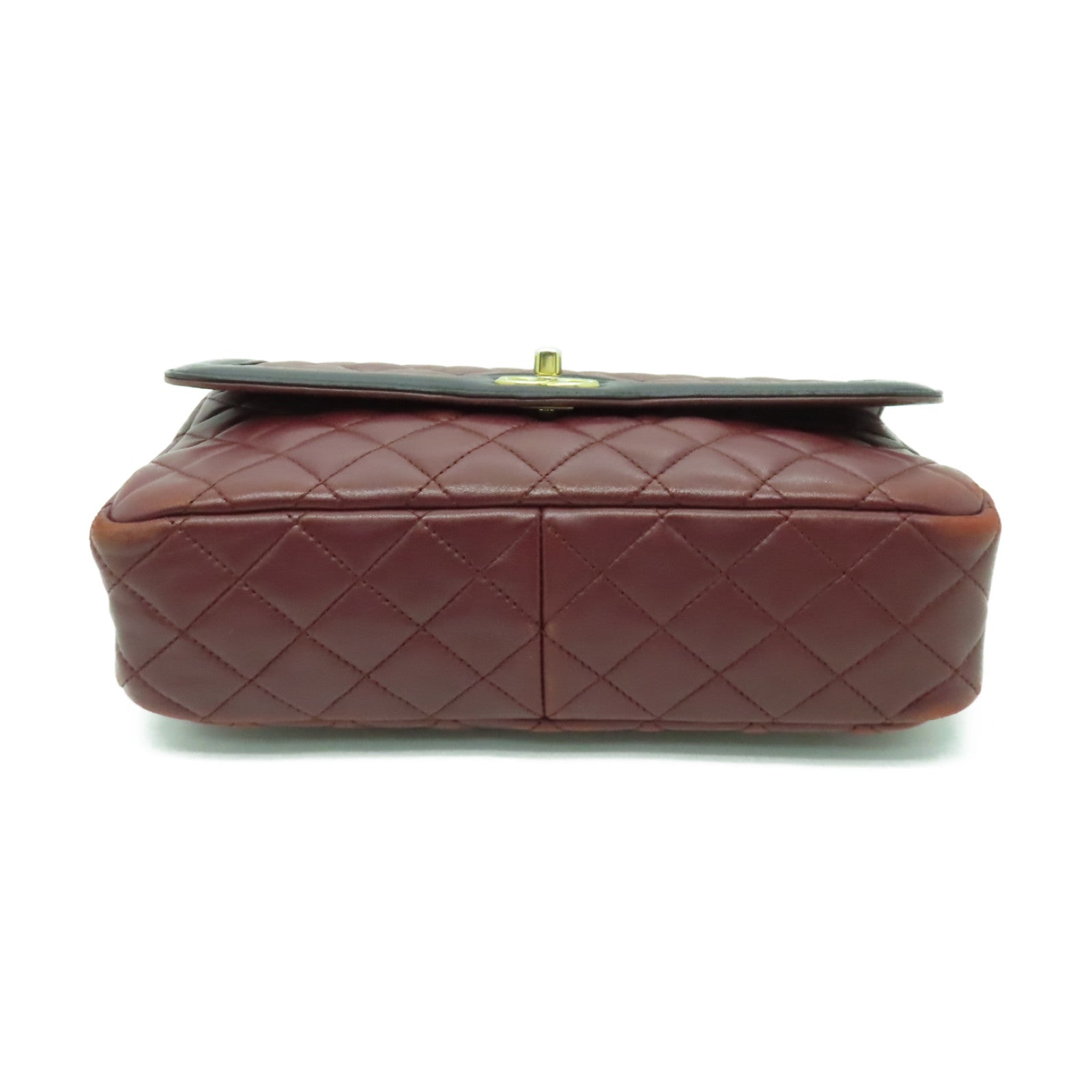 CHANEL 菱格牛皮皮革Chain Shoulder Bag金扣鏈帶肩背袋紅色