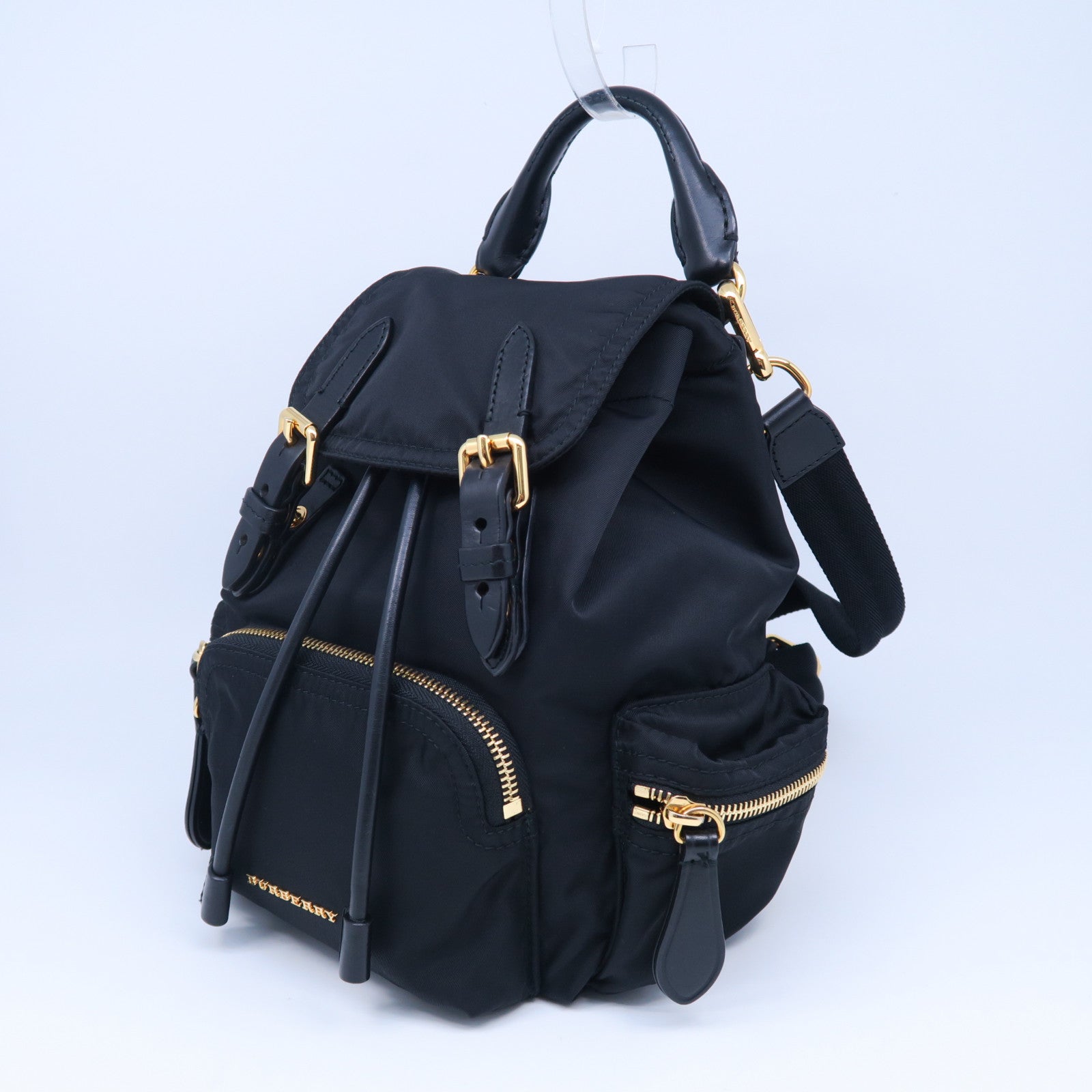BURBERRY 尼龍Small Backpack金扣背包黑色