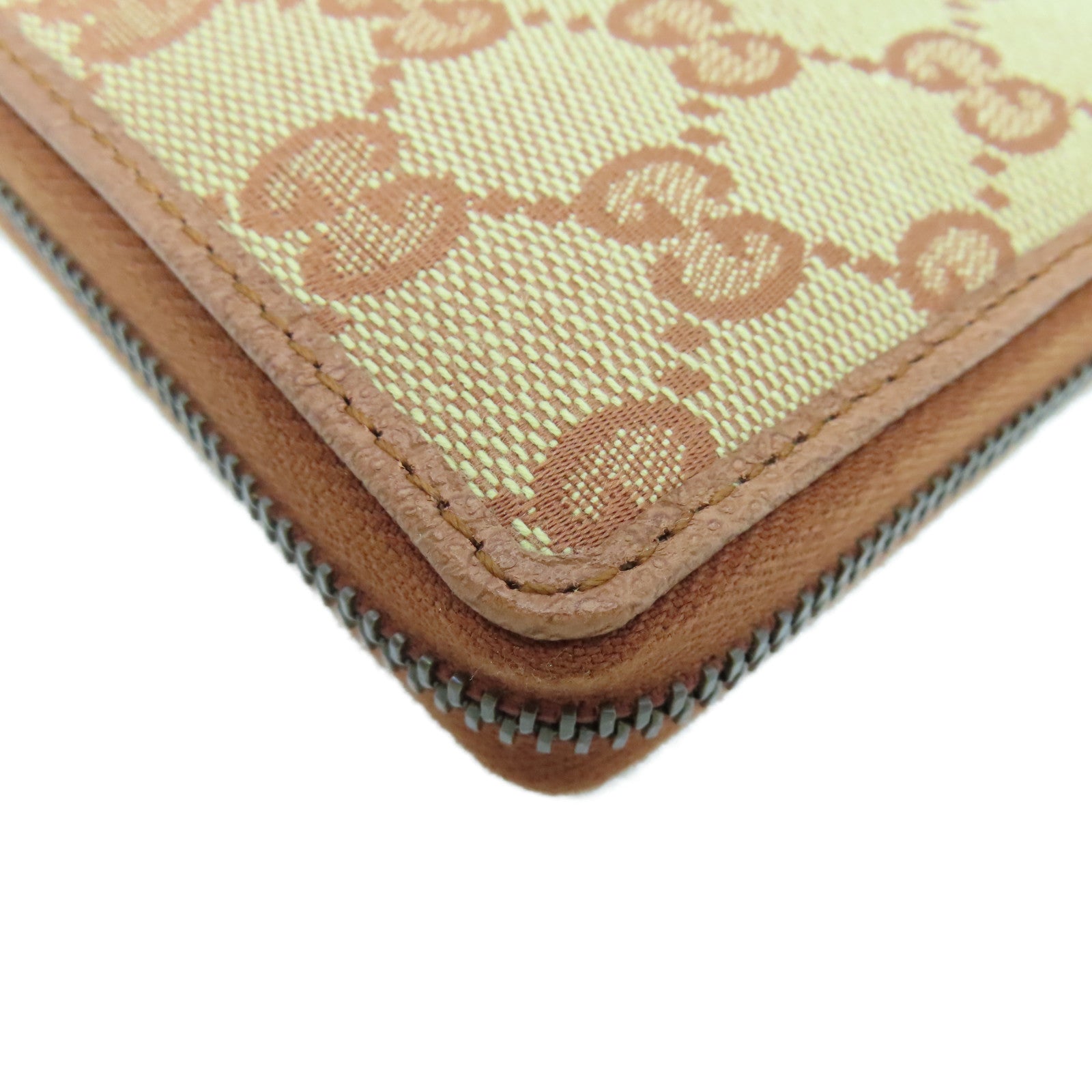 GUCCI Canvas Long Wallet Gold Buckle Long Wallet Brown