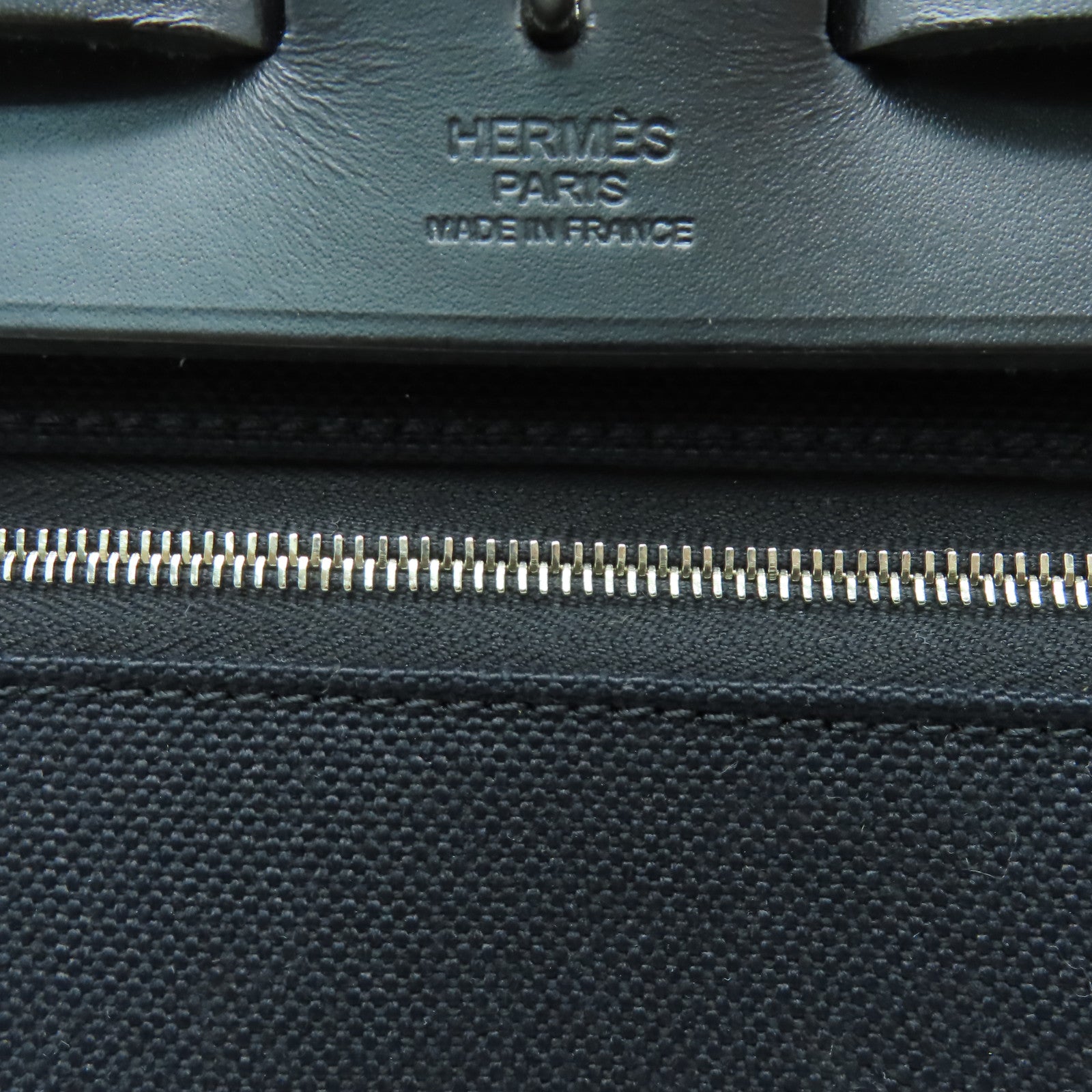 HERMES 帆布Herbag PM銀扣手挽肩背兩用袋黑色