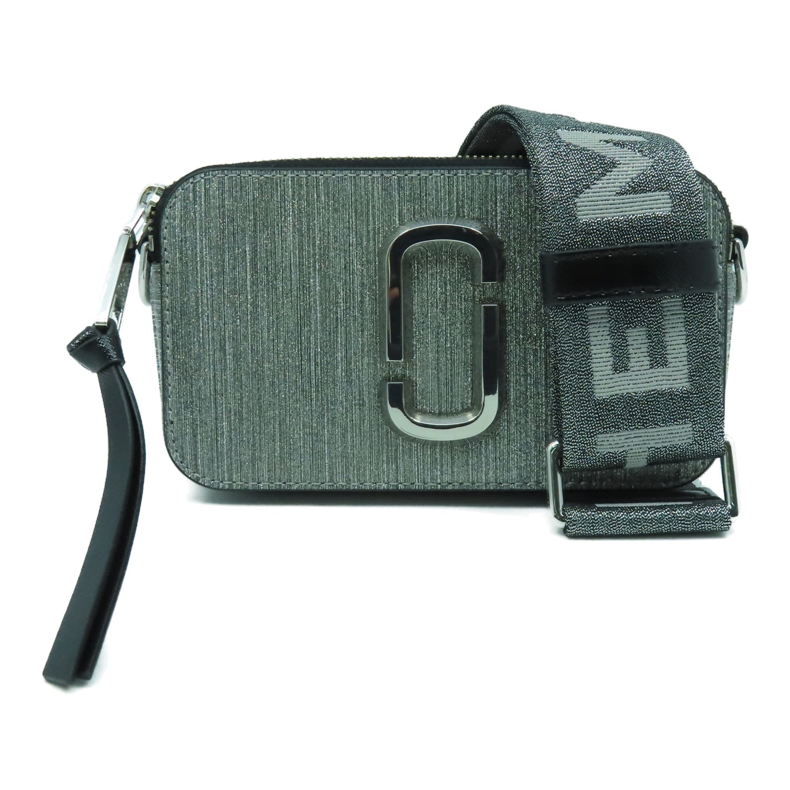 MARC JACOBS 塗層帆布Shoulder Bag銀扣肩背袋銀色