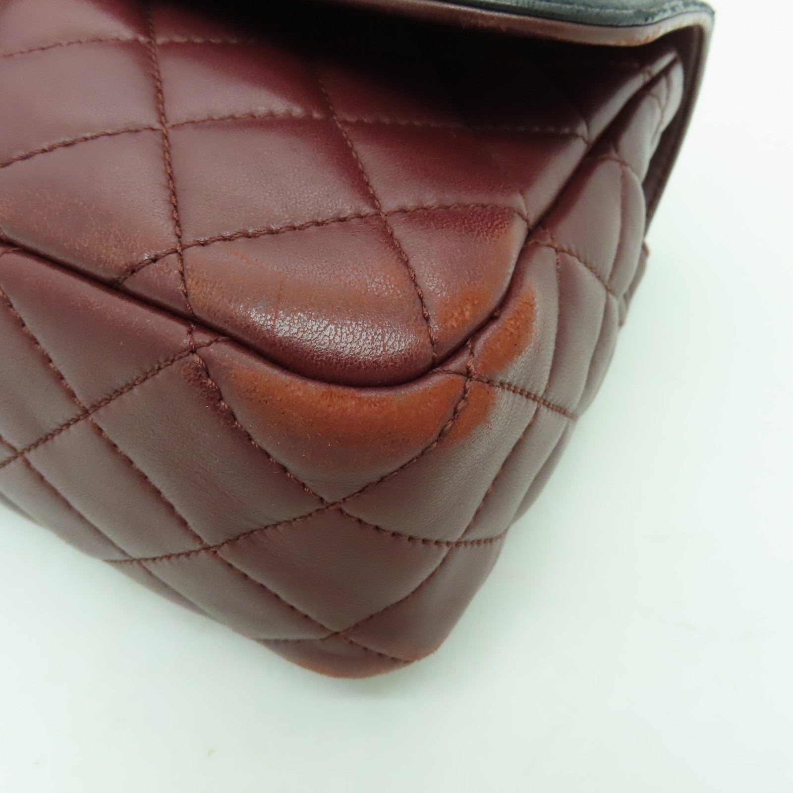 CHANEL 菱格牛皮皮革Chain Shoulder Bag金扣鏈帶肩背袋紅色