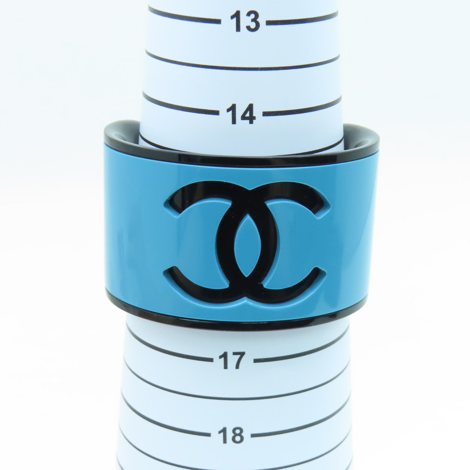 CHANEL PVC Bangle Blue/Black