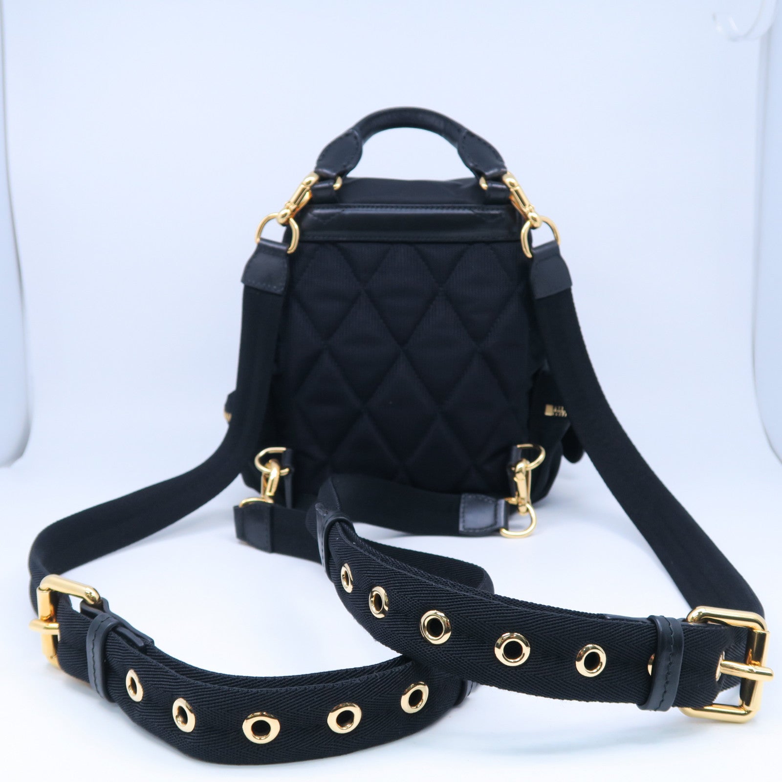 BURBERRY 尼龍Small Backpack金扣背包黑色
