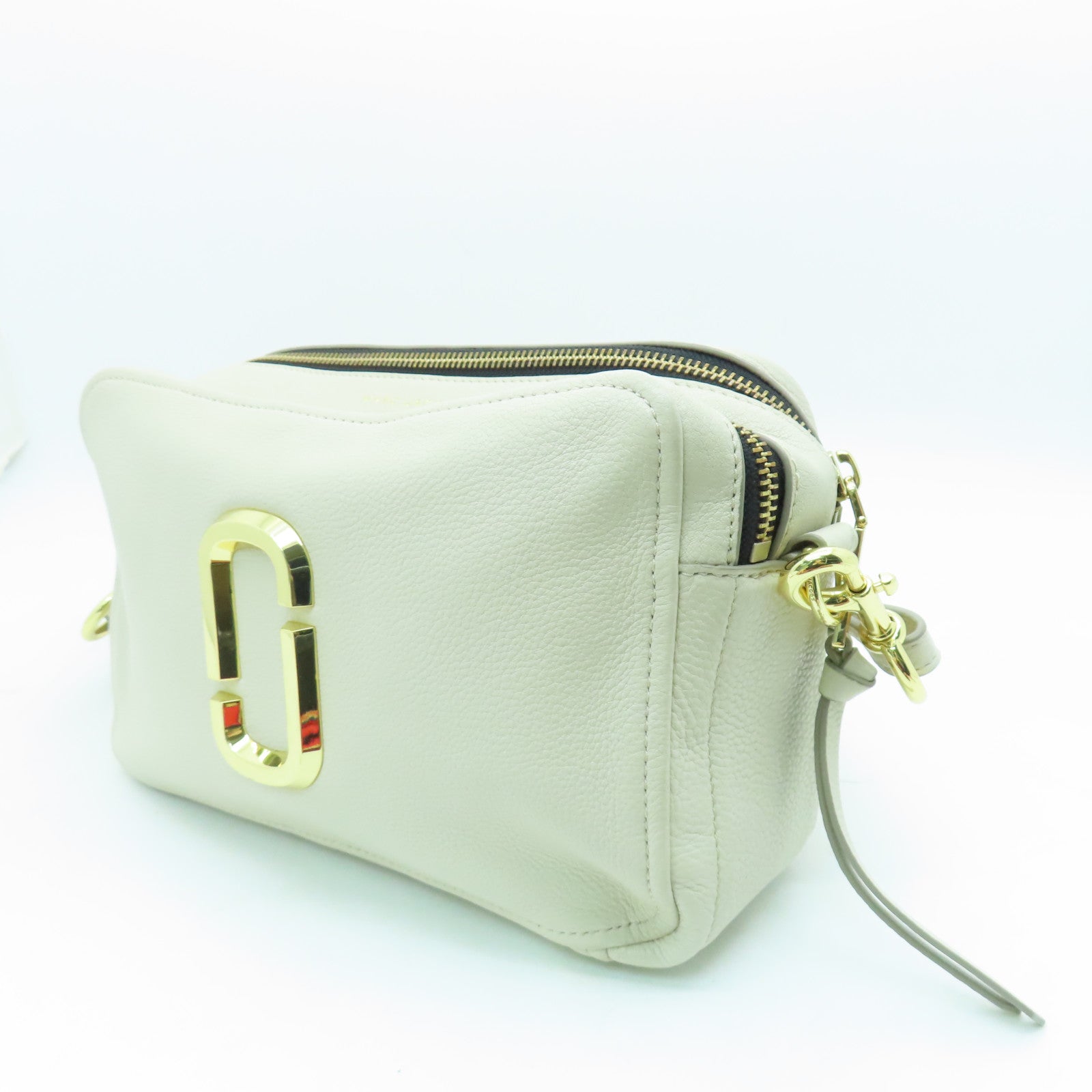 MARC JACOBS 牛皮皮革Shoulder Bag金扣肩背袋白色