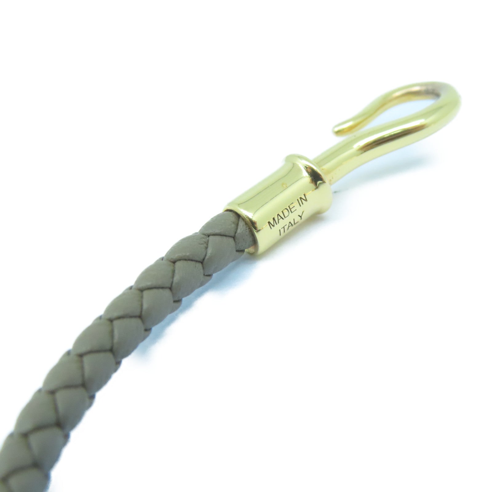 HERMES Swift皮革/金屬Jumbo H Bracelet金扣手鏈灰色