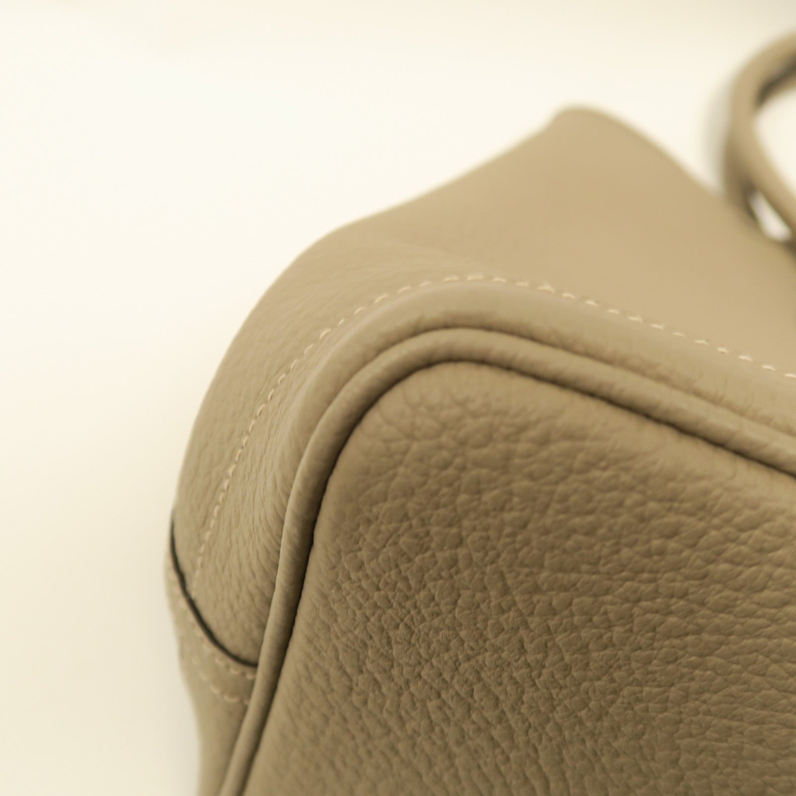 HERMES Country皮革Garden Party PM銀扣手挽袋Gris Tourterelle斑鳩灰色