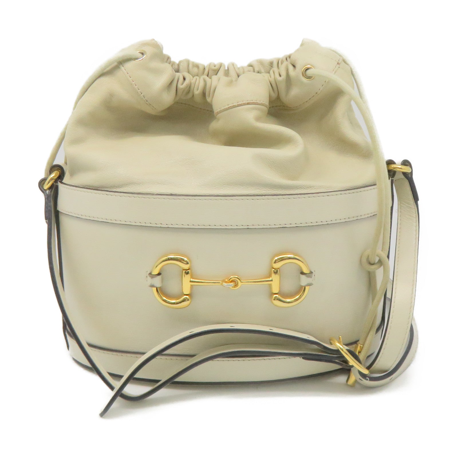 GUCCI 【激減優惠】牛皮皮革Horsebit 1955 Shoulder Bag肩背袋米白色