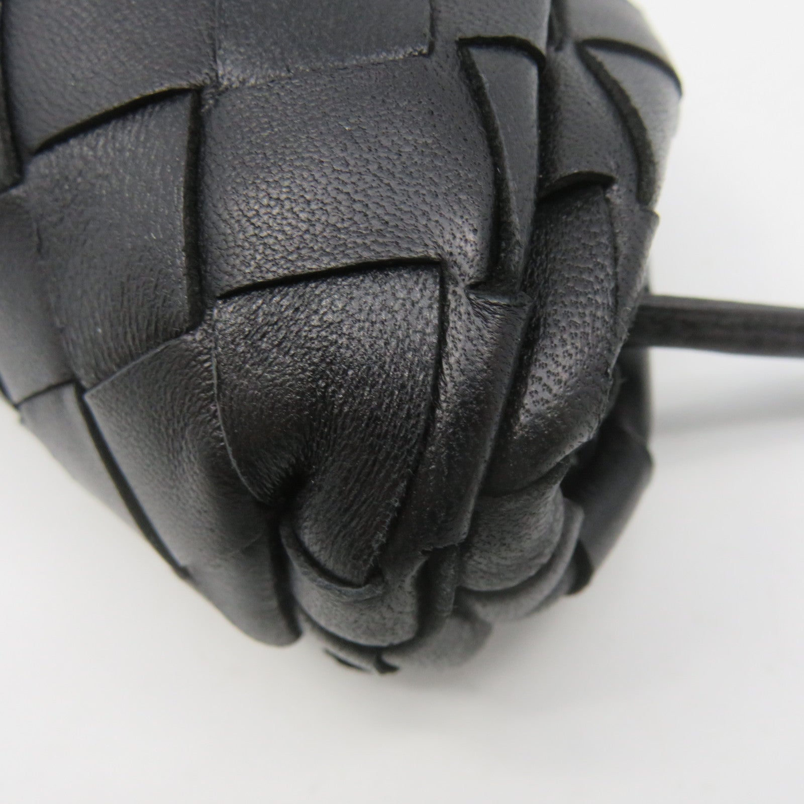 BOTTEGA VENETA Textured Leather Shoulder Bag Black