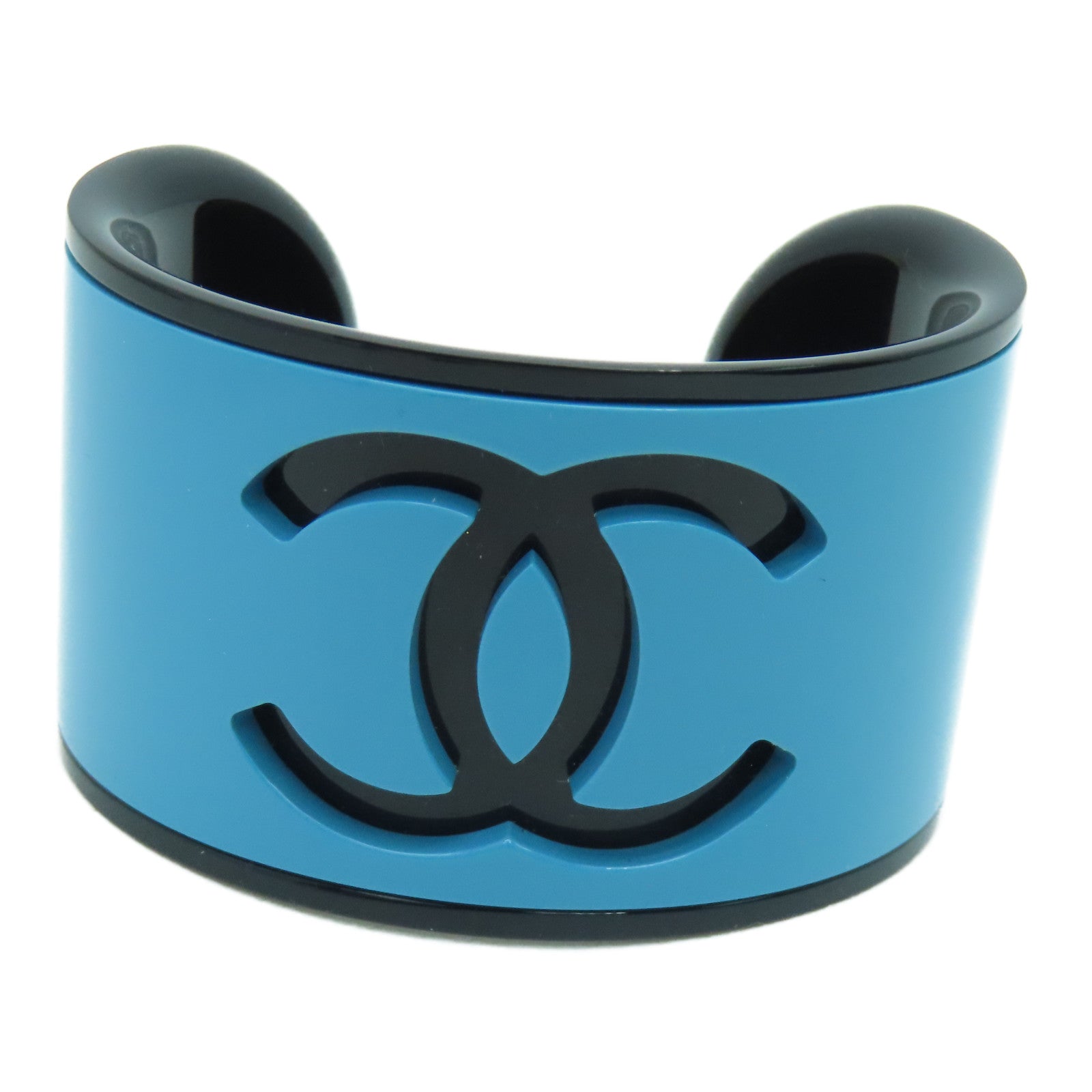 CHANEL PVC Bangle Blue/Black