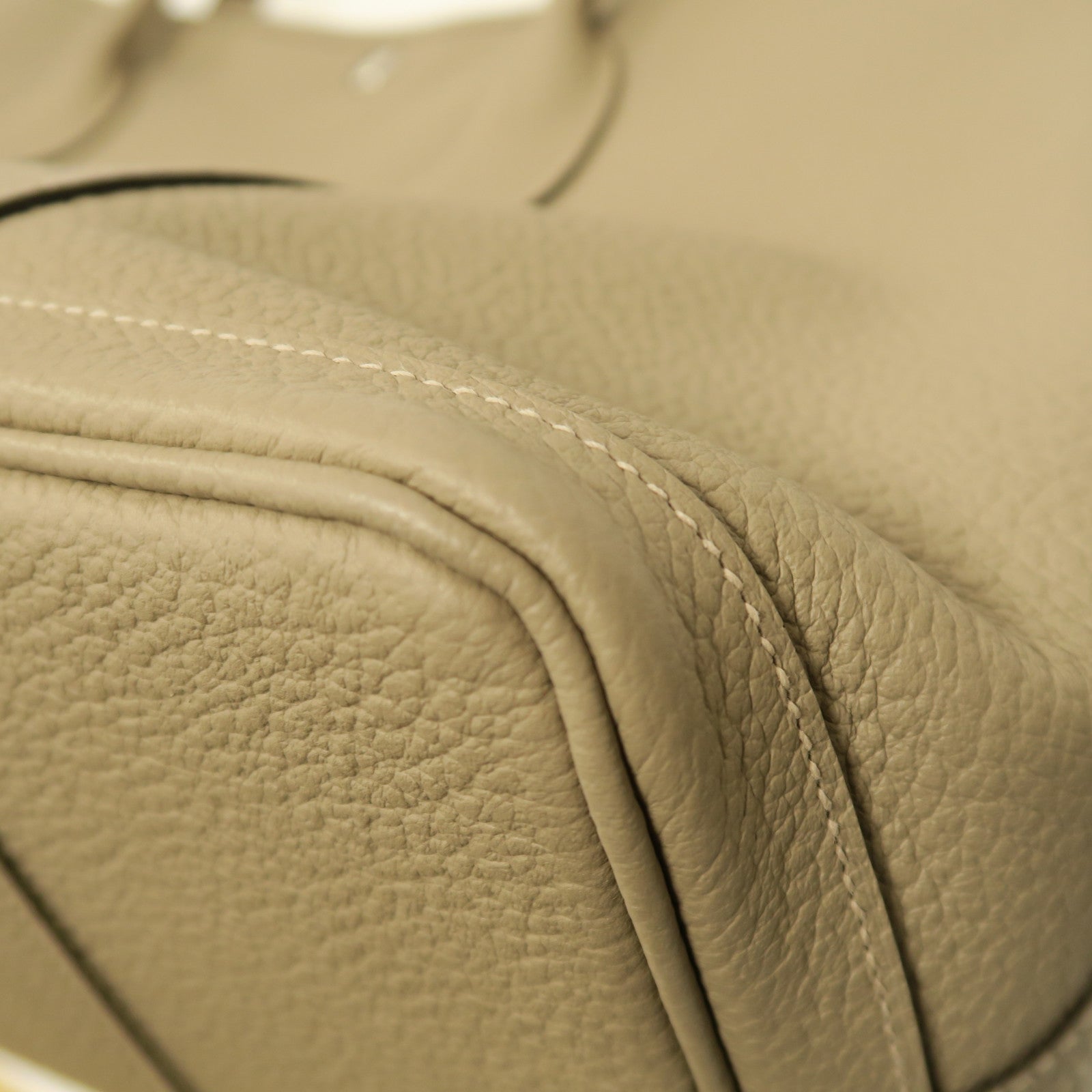HERMES Country皮革Garden Party PM銀扣手挽袋Gris Tourterelle斑鳩灰色