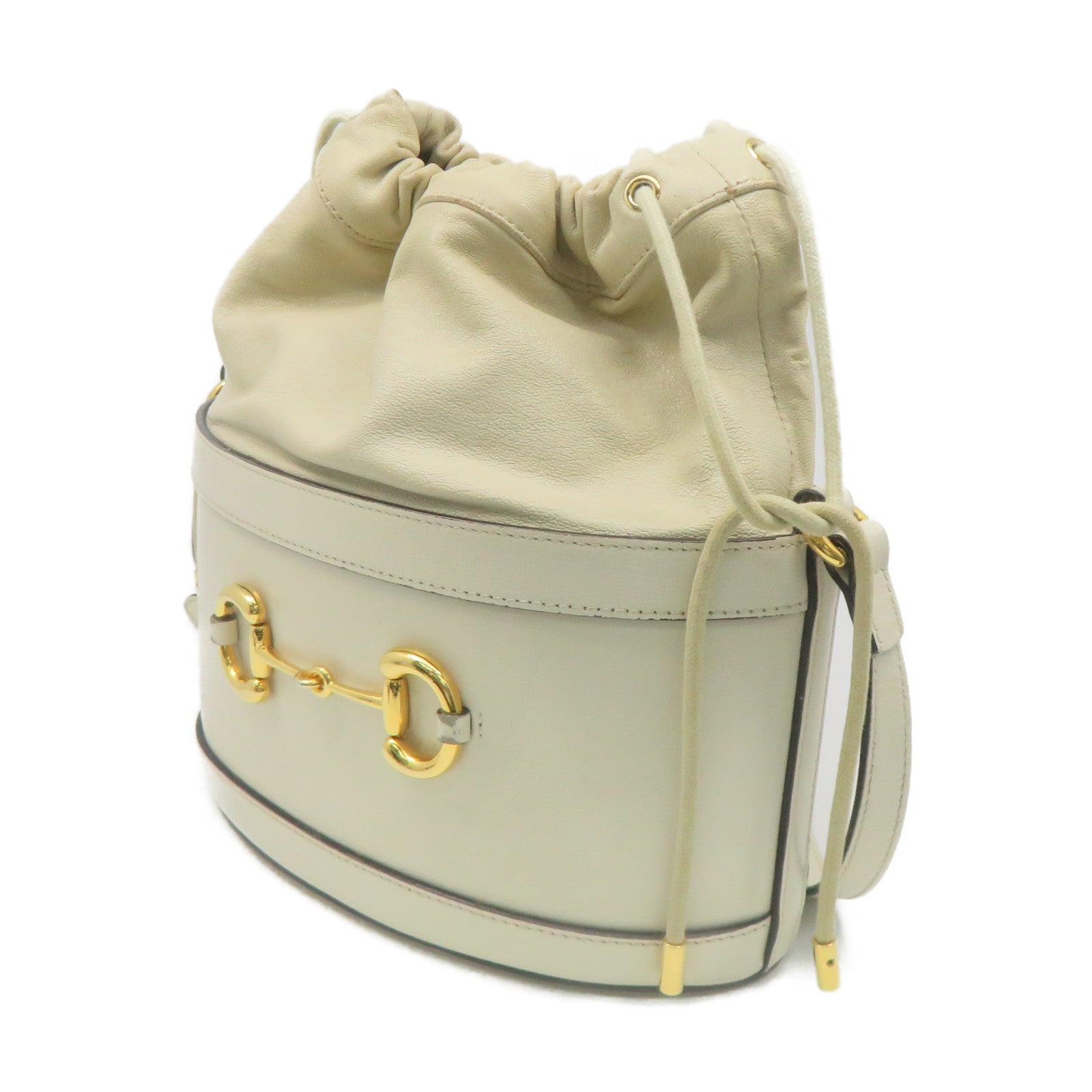 GUCCI 【激減優惠】牛皮皮革Horsebit 1955 Shoulder Bag肩背袋米白色