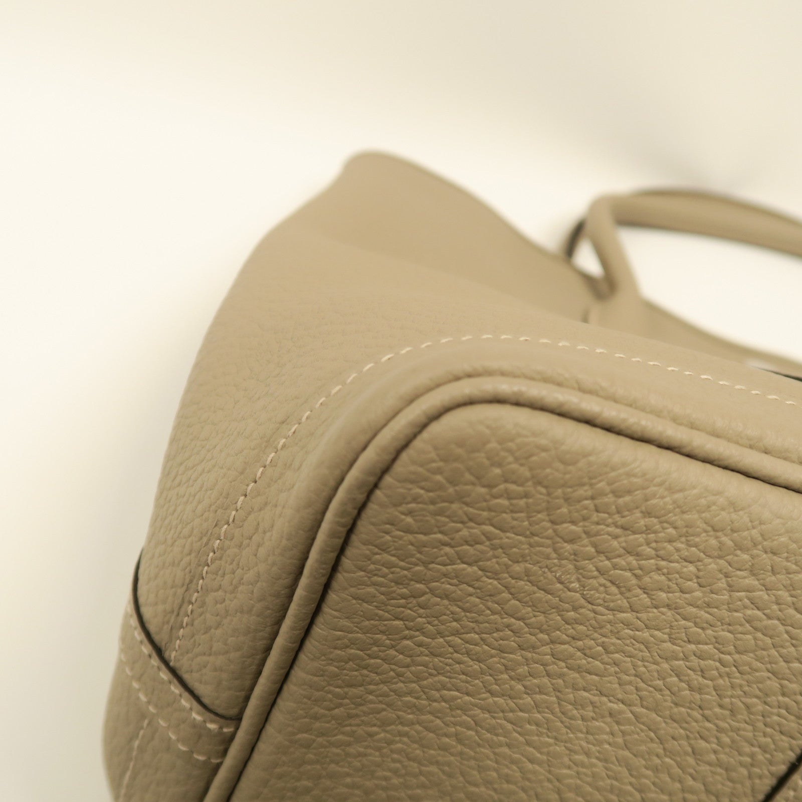HERMES Country皮革Garden Party PM銀扣手挽袋Gris Tourterelle斑鳩灰色