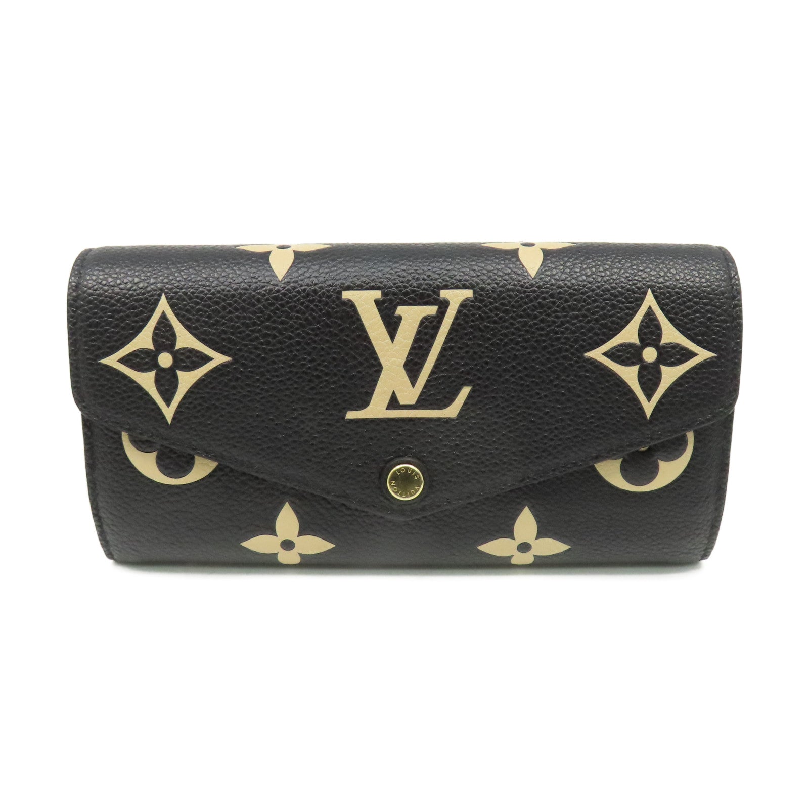 LOUIS VUITTON Monogram Empreinte Sarah Long Wallet金扣長錢包黑色/杏色