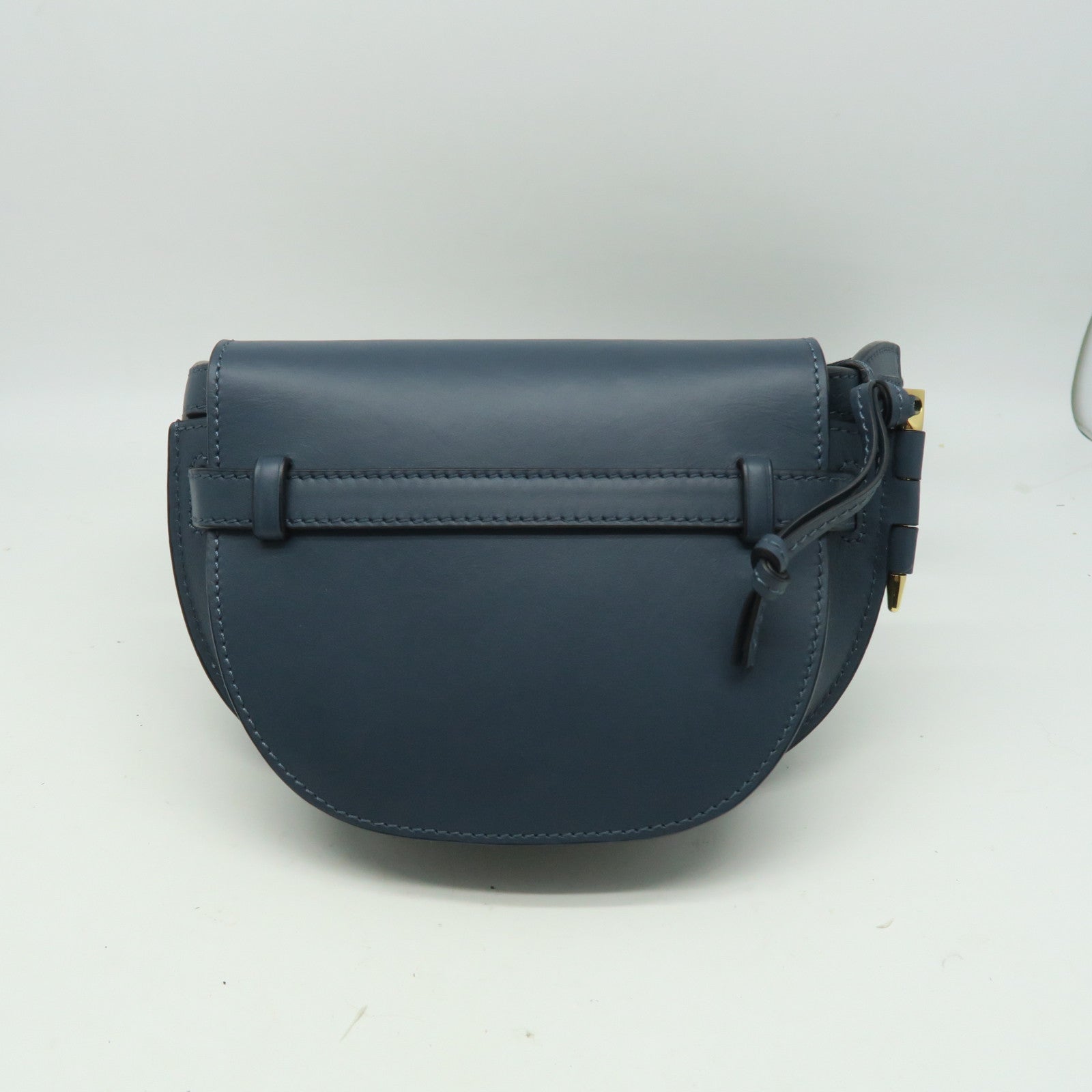 LOEWE 牛革皮革Mini Gate金扣肩背袋深藍色