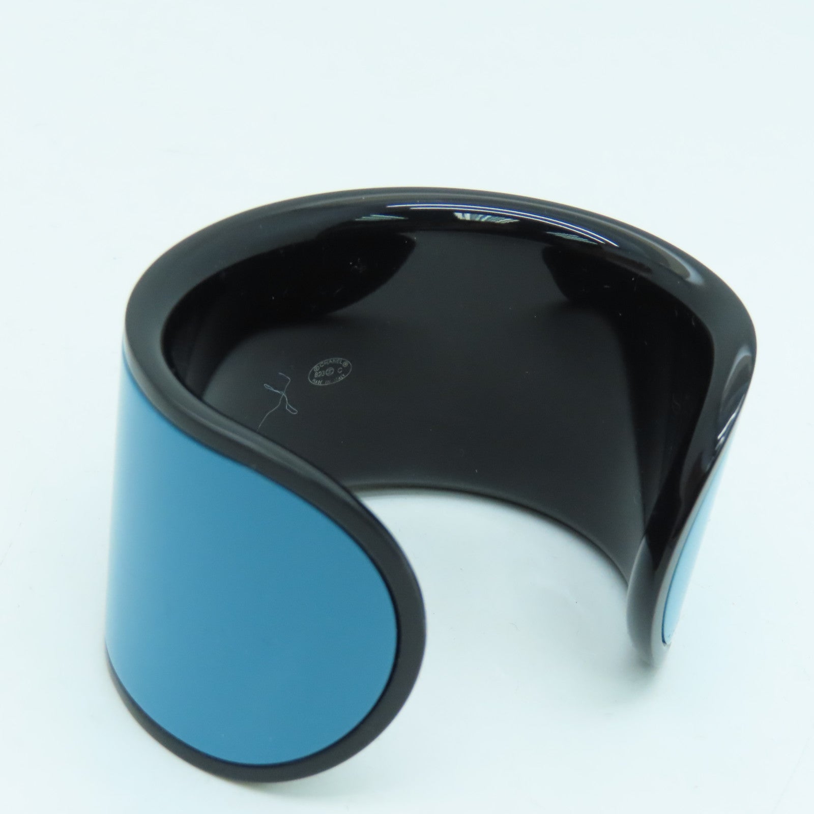 CHANEL PVC Bangle Blue/Black