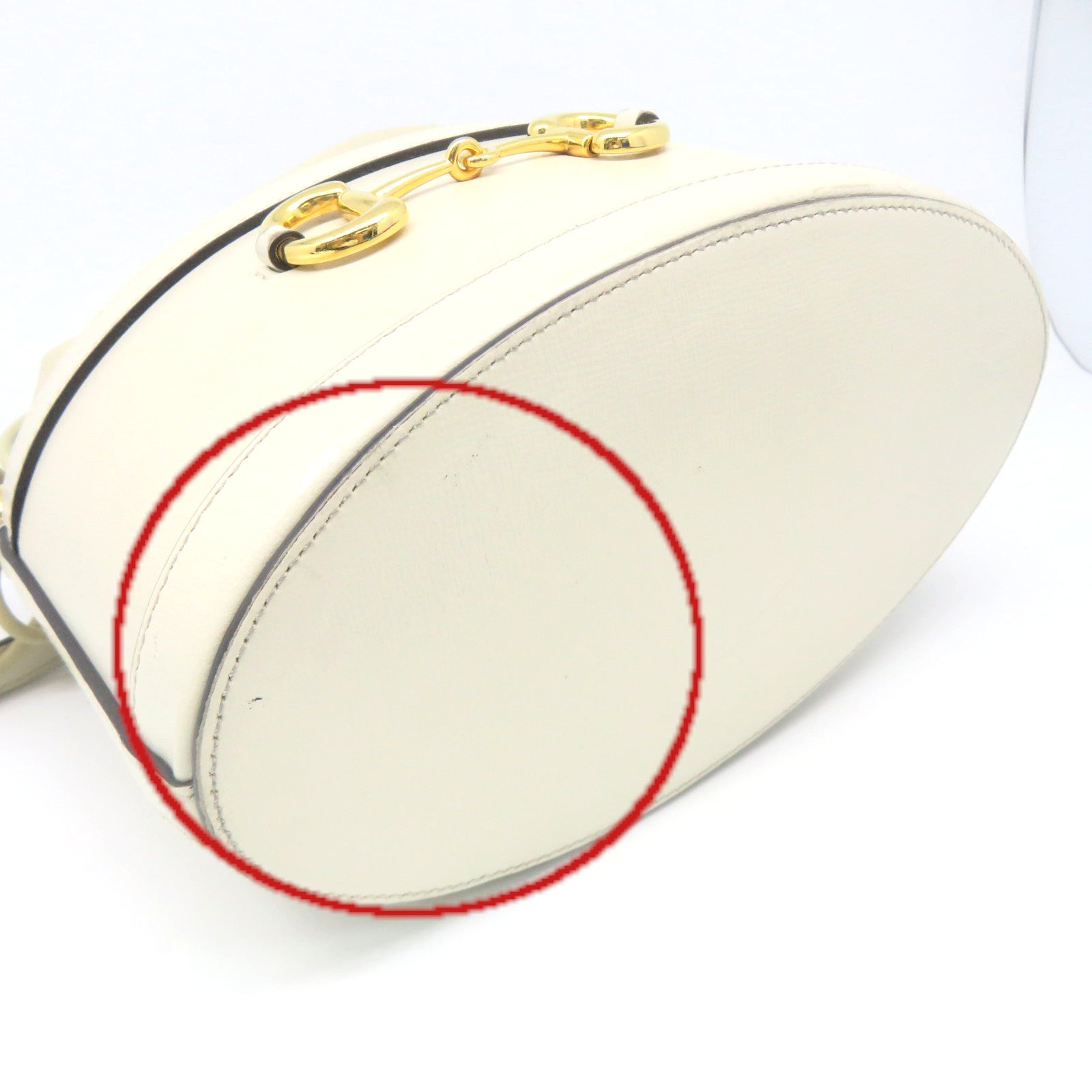 GUCCI 【激減優惠】牛皮皮革Horsebit 1955 Shoulder Bag肩背袋米白色