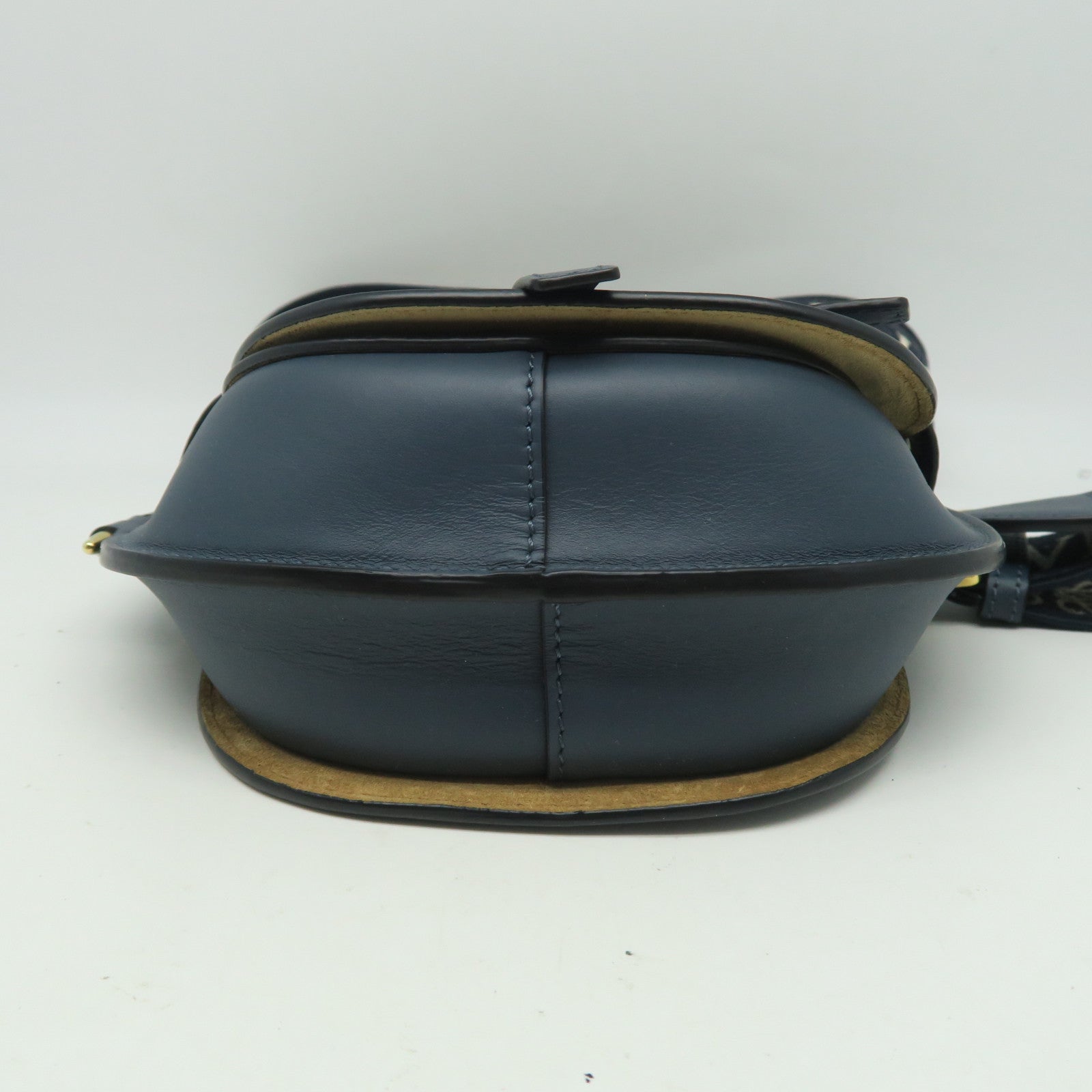 LOEWE 牛革皮革Mini Gate金扣肩背袋深藍色
