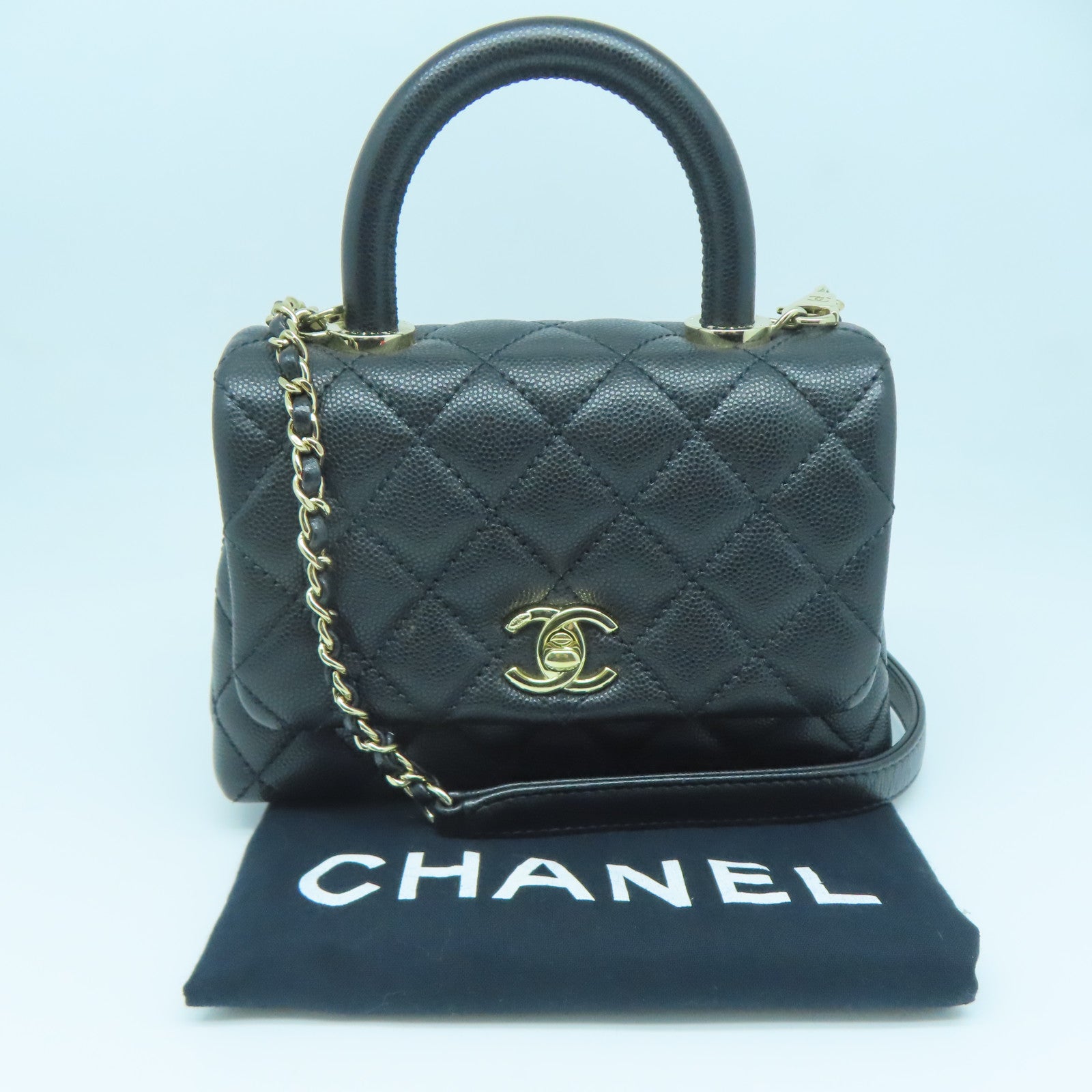 CHANEL cowhide leather Chain Shoulder gold buckle shoulder bag beige –  Brand Off Hong Kong Online Store