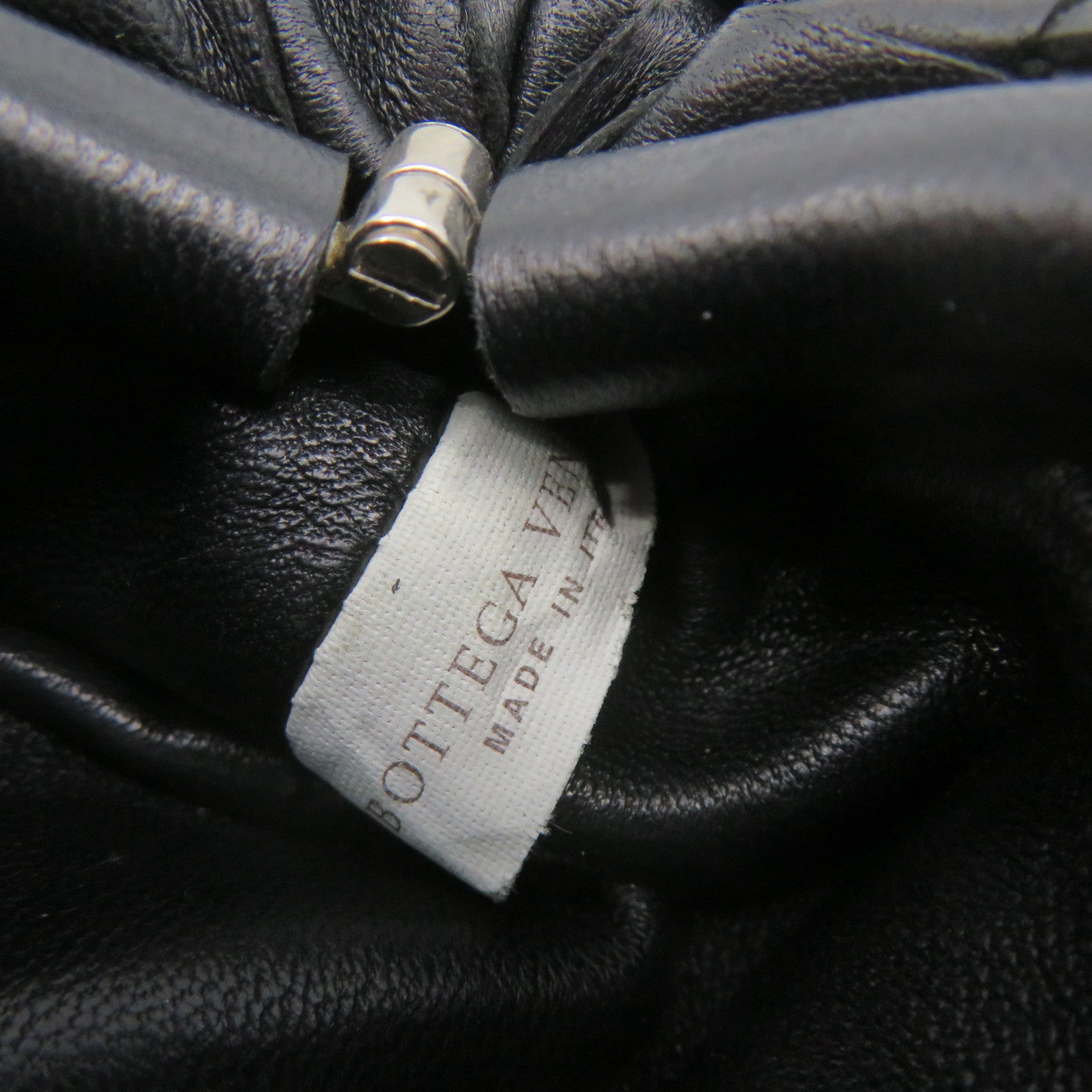 BOTTEGA VENETA Textured Leather Shoulder Bag Black