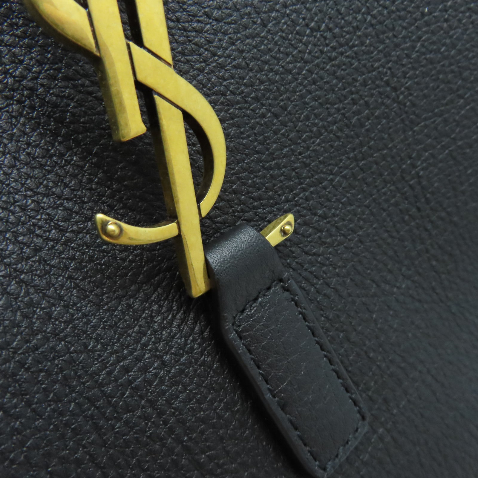 SAINT LAURENT 牛皮皮革Hobo Shoulder Bag金扣肩背袋黑色