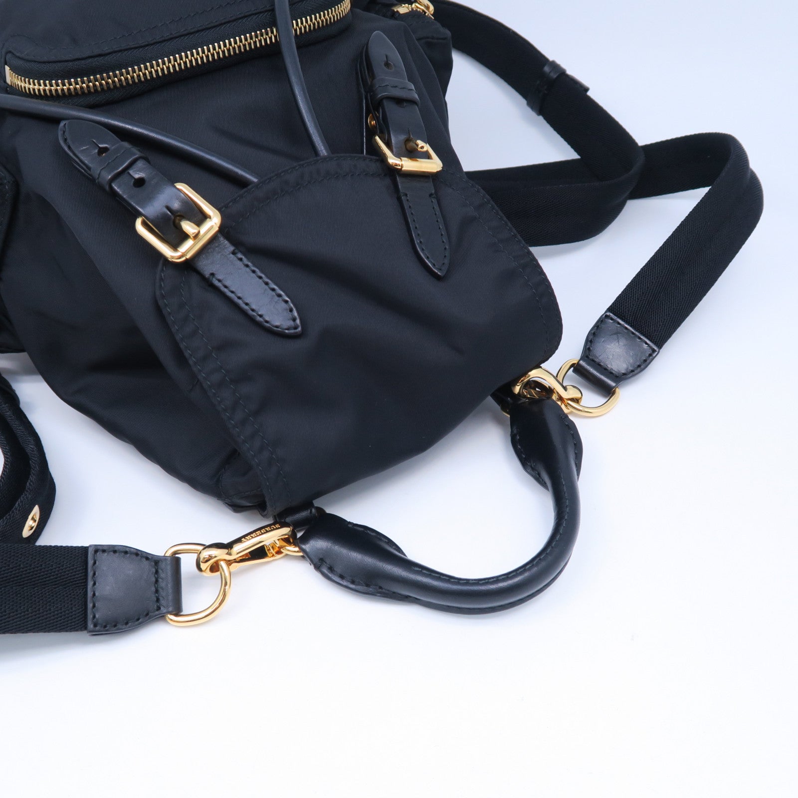 BURBERRY 尼龍Small Backpack金扣背包黑色