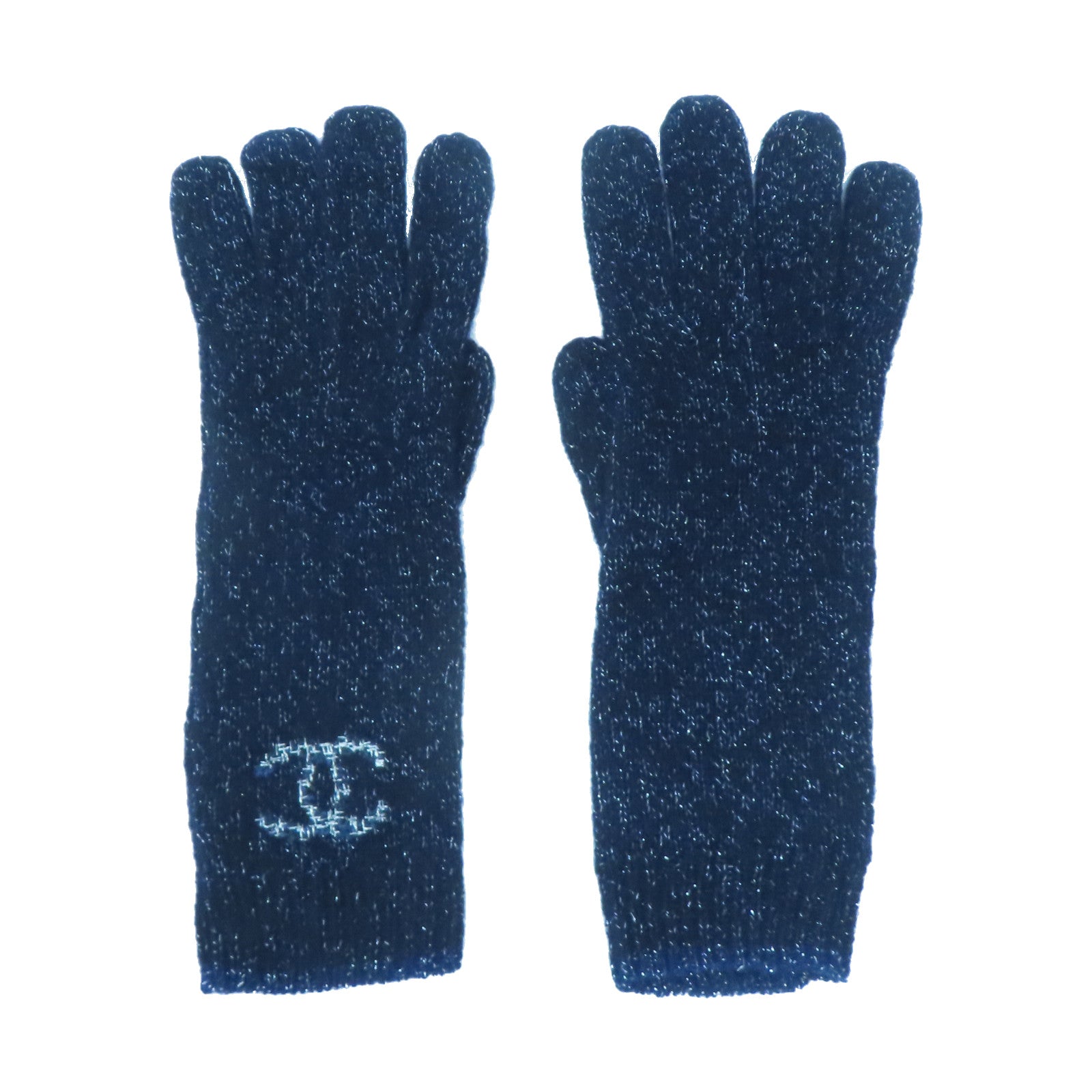 CHANEL 羊絨/絲質Cashmere Silk Gloves手套深藍色