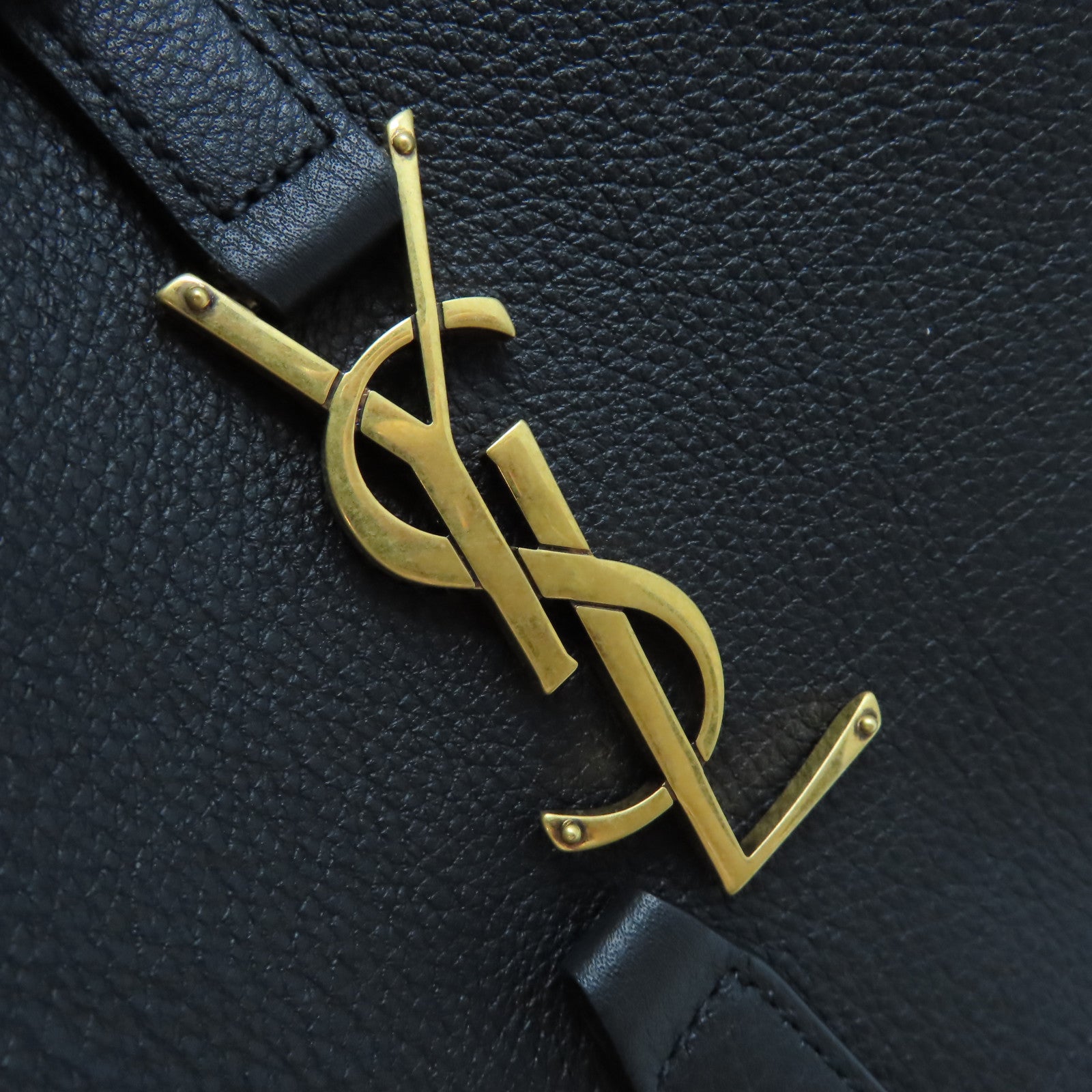 SAINT LAURENT 牛皮皮革Hobo Shoulder Bag金扣肩背袋黑色