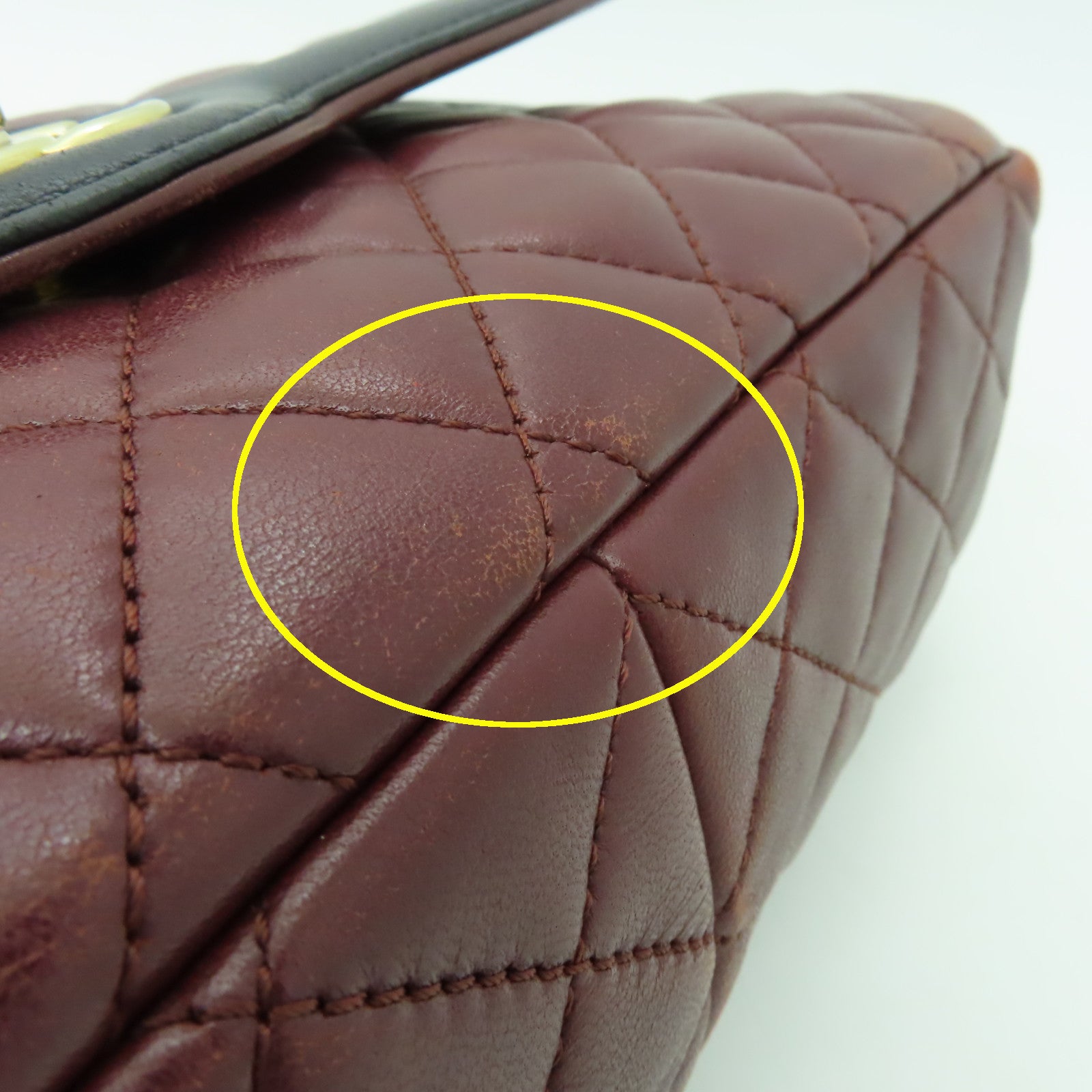 CHANEL 菱格牛皮皮革Chain Shoulder Bag金扣鏈帶肩背袋紅色