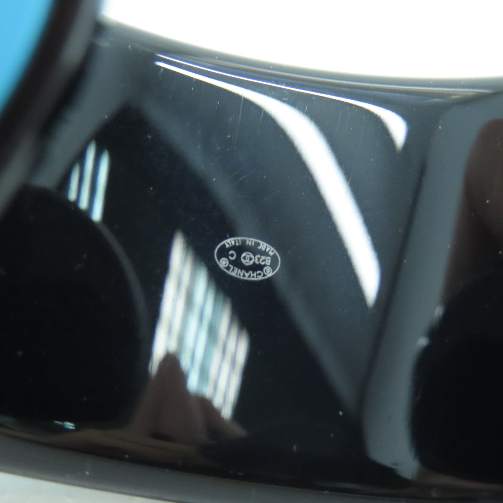 CHANEL PVC Bangle Blue/Black