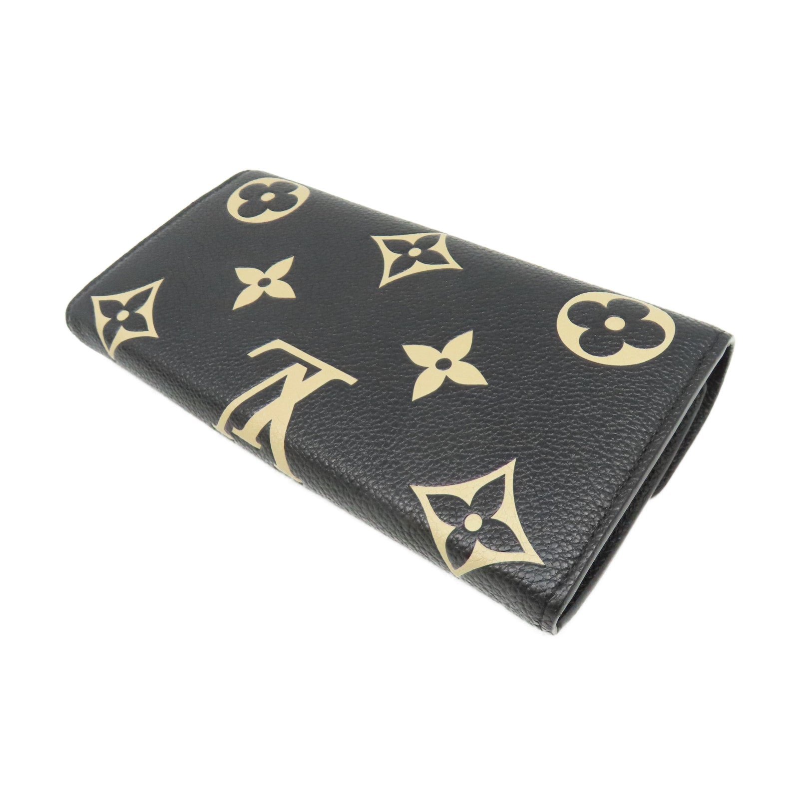 LOUIS VUITTON Monogram Empreinte Sarah Long Wallet金扣長錢包黑色/杏色