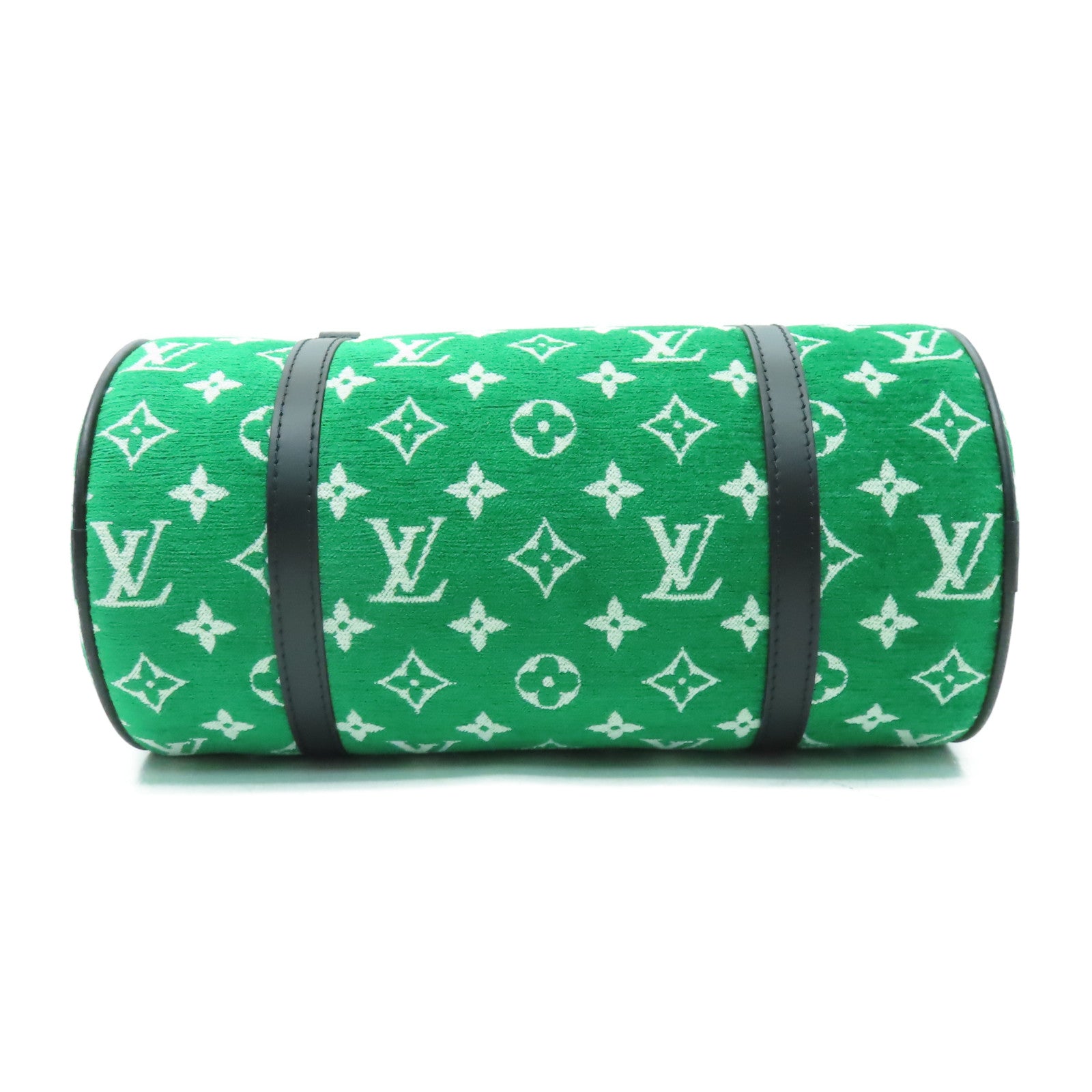 LOUIS VUITTON Monogram Jacquard Velvet Papillon金扣肩背袋綠色