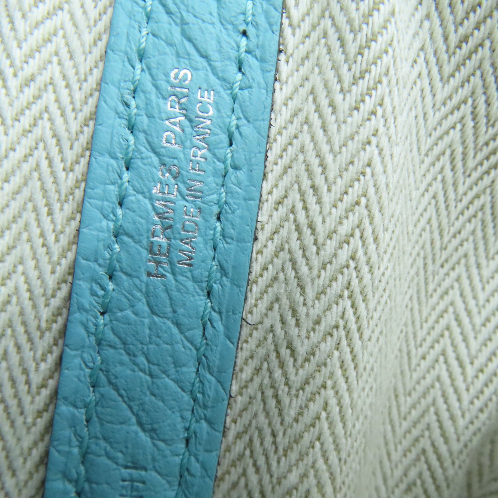 HERMES Negonda皮革Garden Party PM銀扣手挽袋托特袋Bloue Atoll環礁藍色