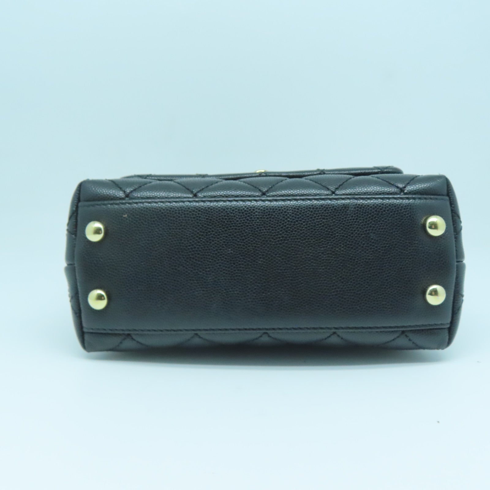 CHANEL 菱格牛皮皮革2way Shoulder Bag金扣手挽肩背两用袋黑色