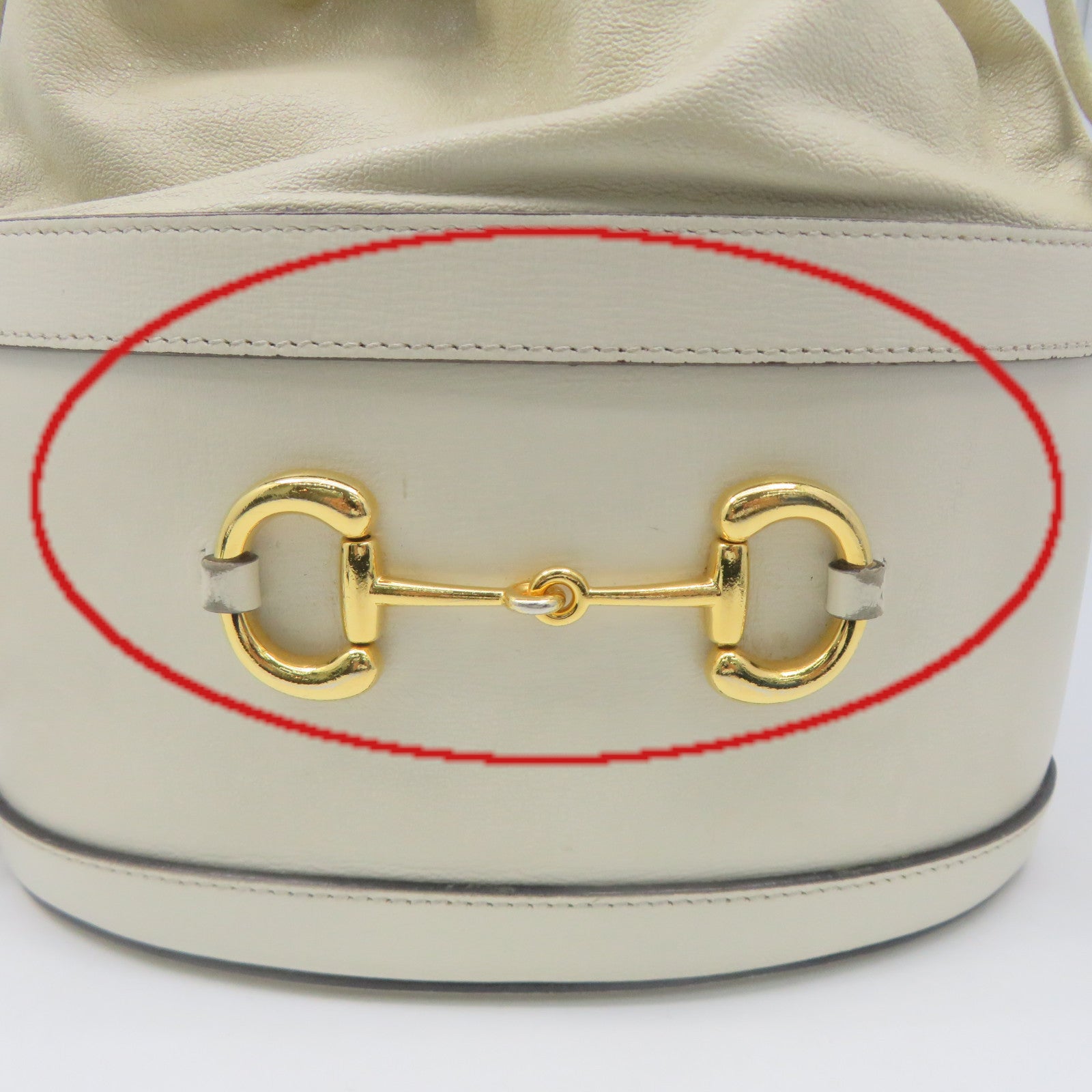 GUCCI 【激減優惠】牛皮皮革Horsebit 1955 Shoulder Bag肩背袋米白色