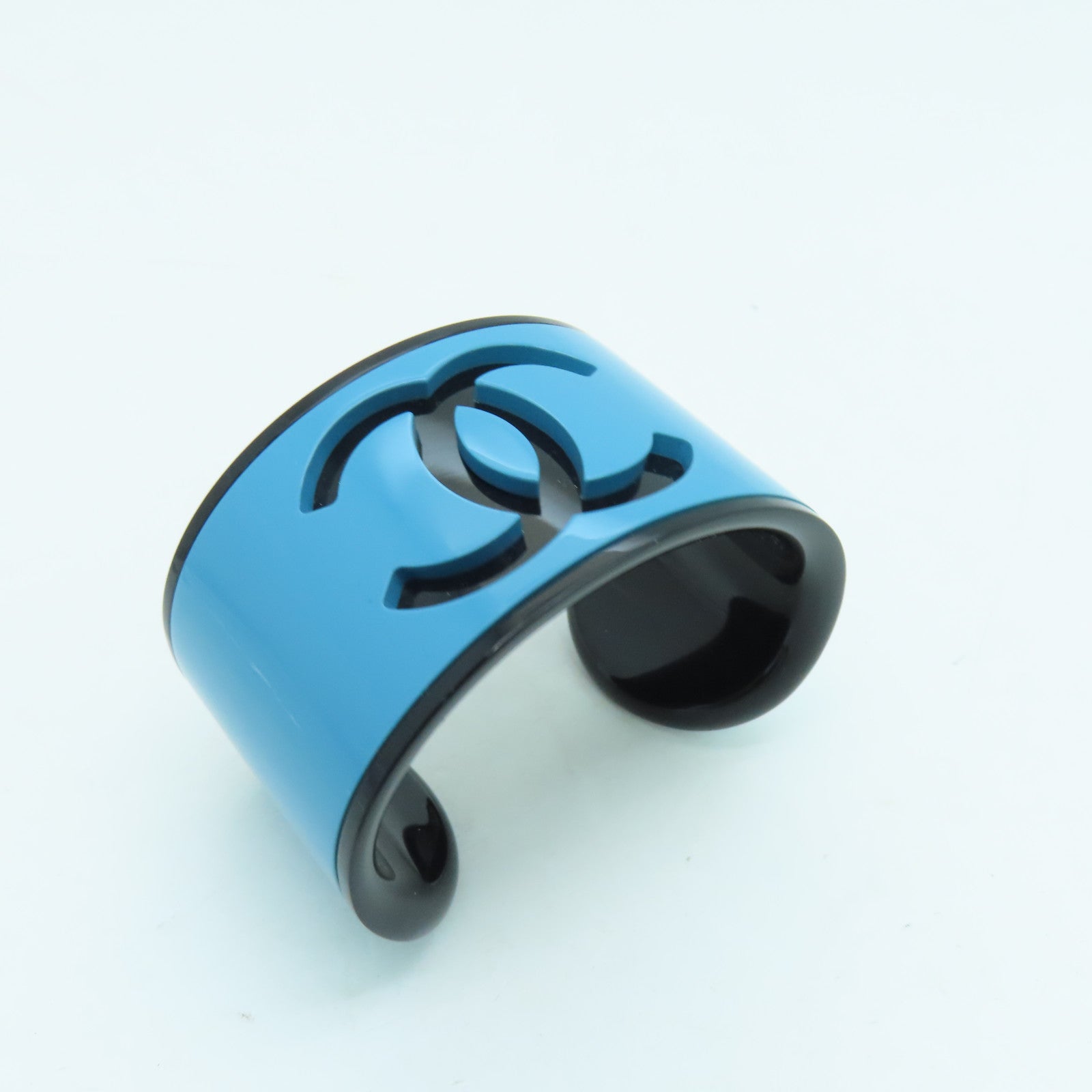 CHANEL PVC Bangle Blue/Black
