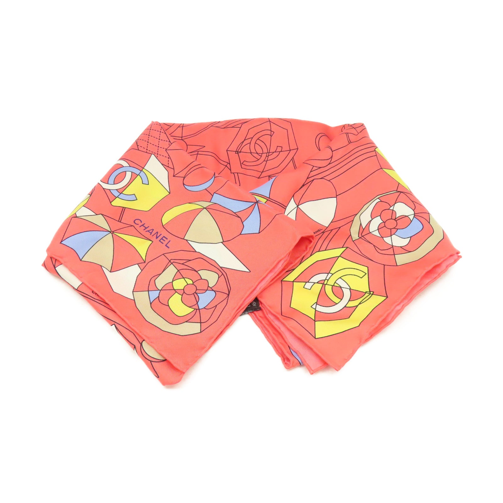 CHANEL 絲質Scarf絲巾桃紅色/彩色