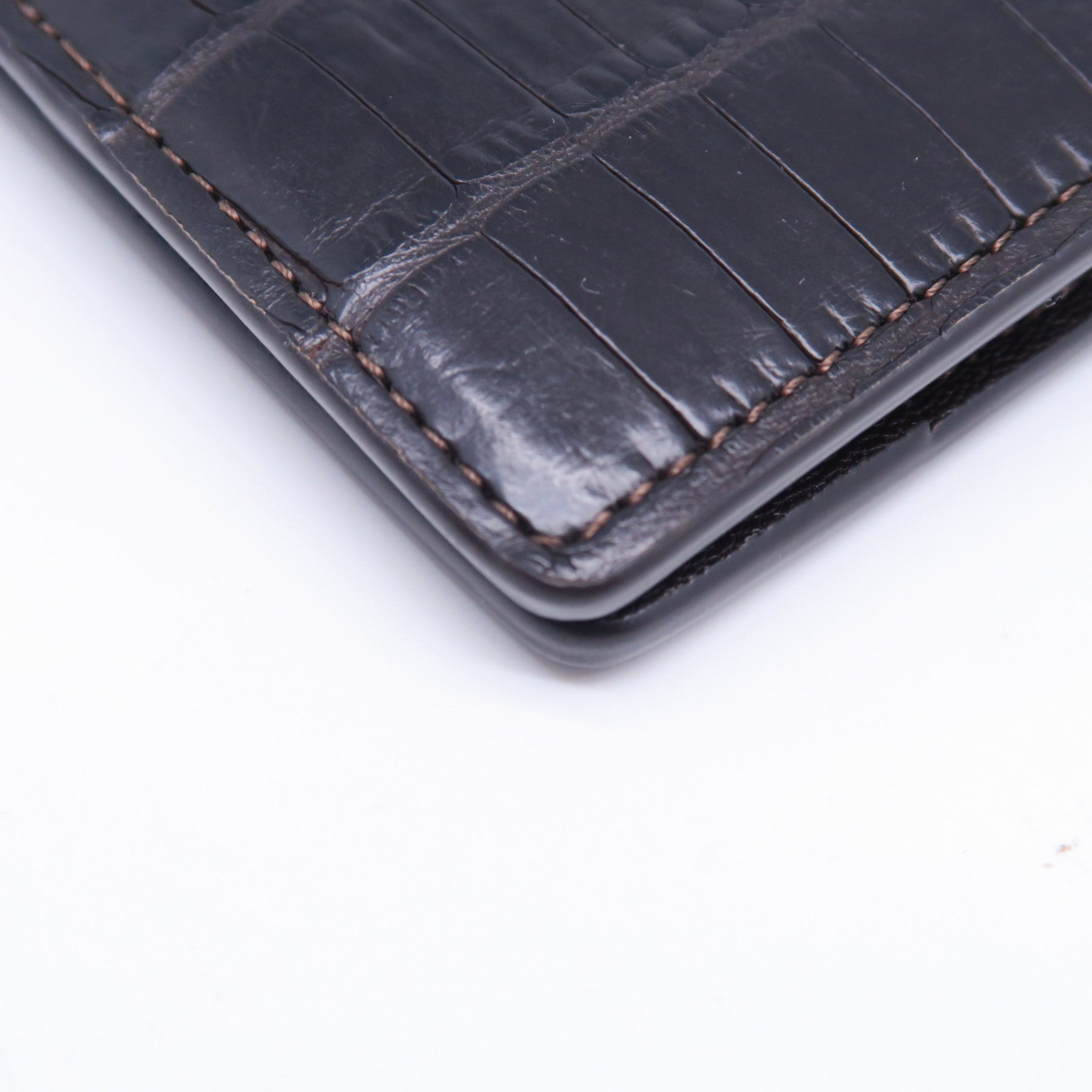 LOUIS VUITTON 鱷魚/鴕鳥皮革Monogram Pocker Organizary卡片套啡色/綠色